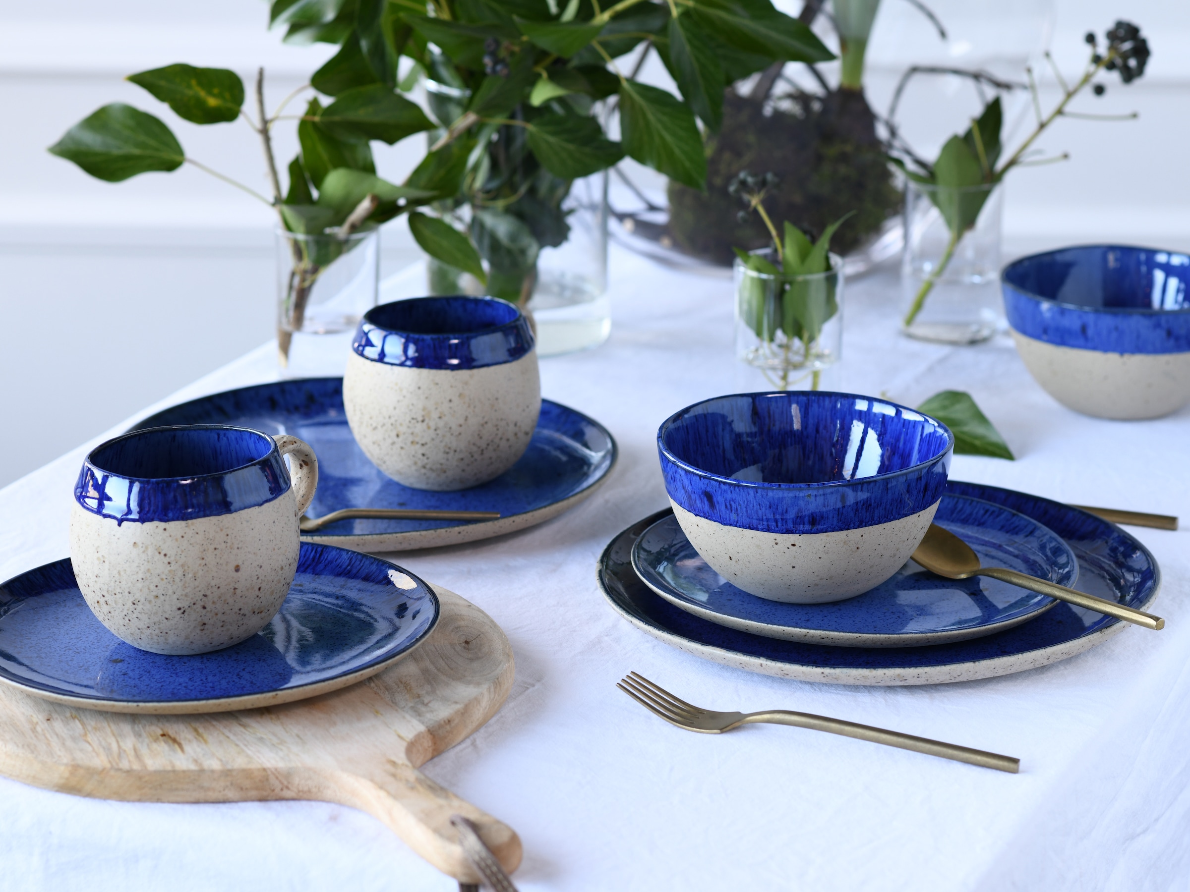 CreaTable Kombiservice »Geschirr-Set Deep Blue Sea«, (Set, 8 tlg., Kaffeese günstig online kaufen