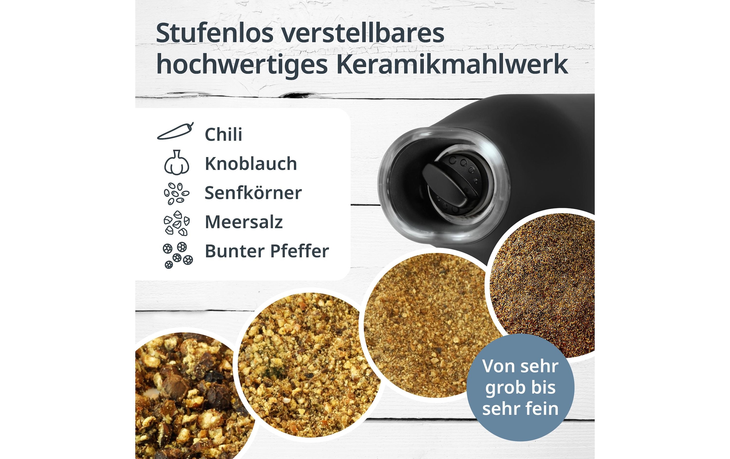 ADE Salz-/Pfeffermühle »2er Set 18,3 cm«