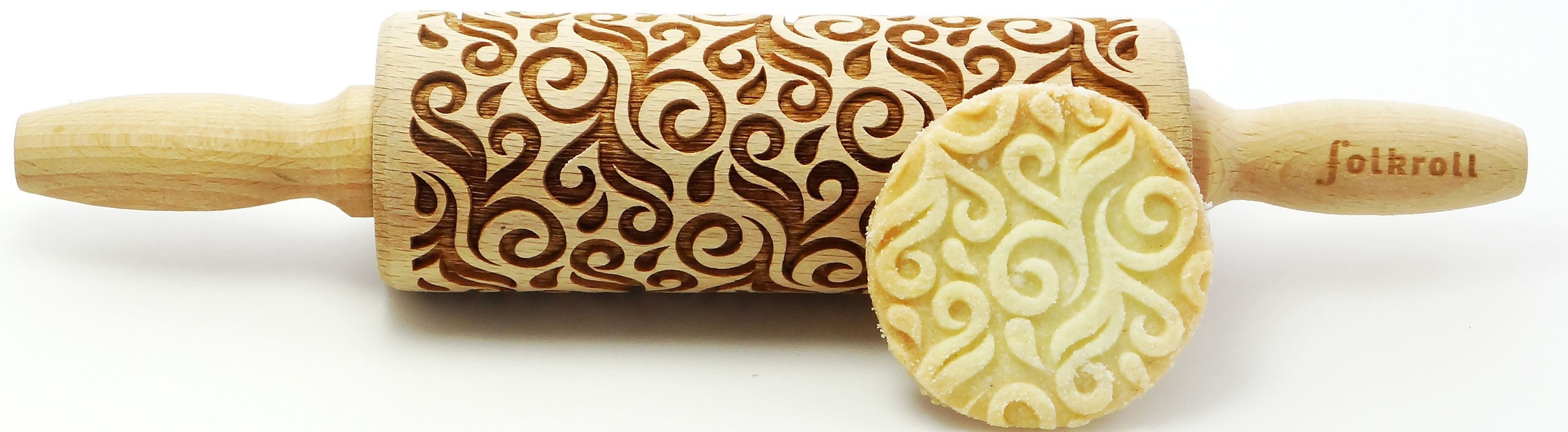 folkroll Teigroller »3D-Motiv-Teigrolle«, Floral Deko