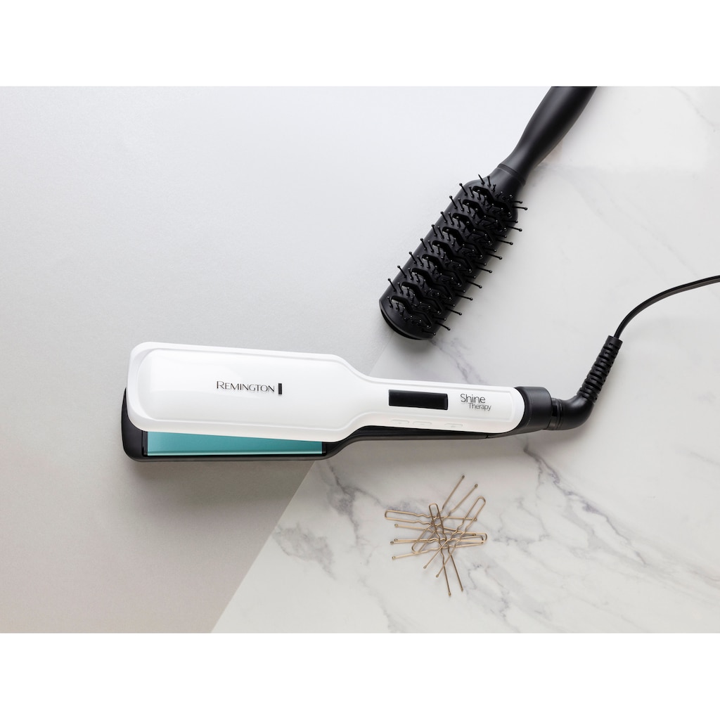 Remington Glätteisen »Shine Therapy, S8550, breiter Haarglätter«, Keramik-Beschichtung