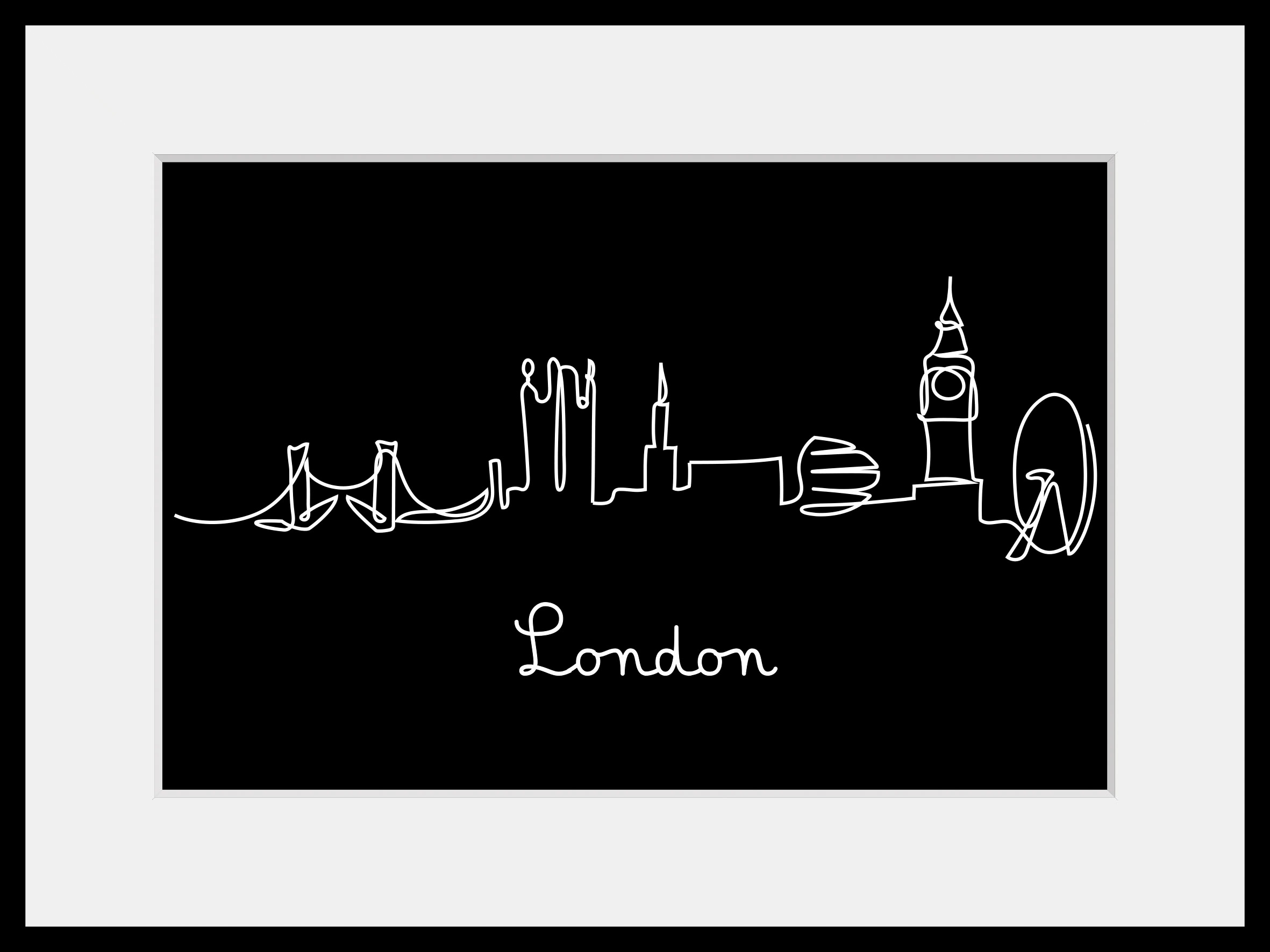 queence Bild »London Skyline«, Schwarz-Weiß-Kunst-Modern-Stadt-Städte-Londo günstig online kaufen