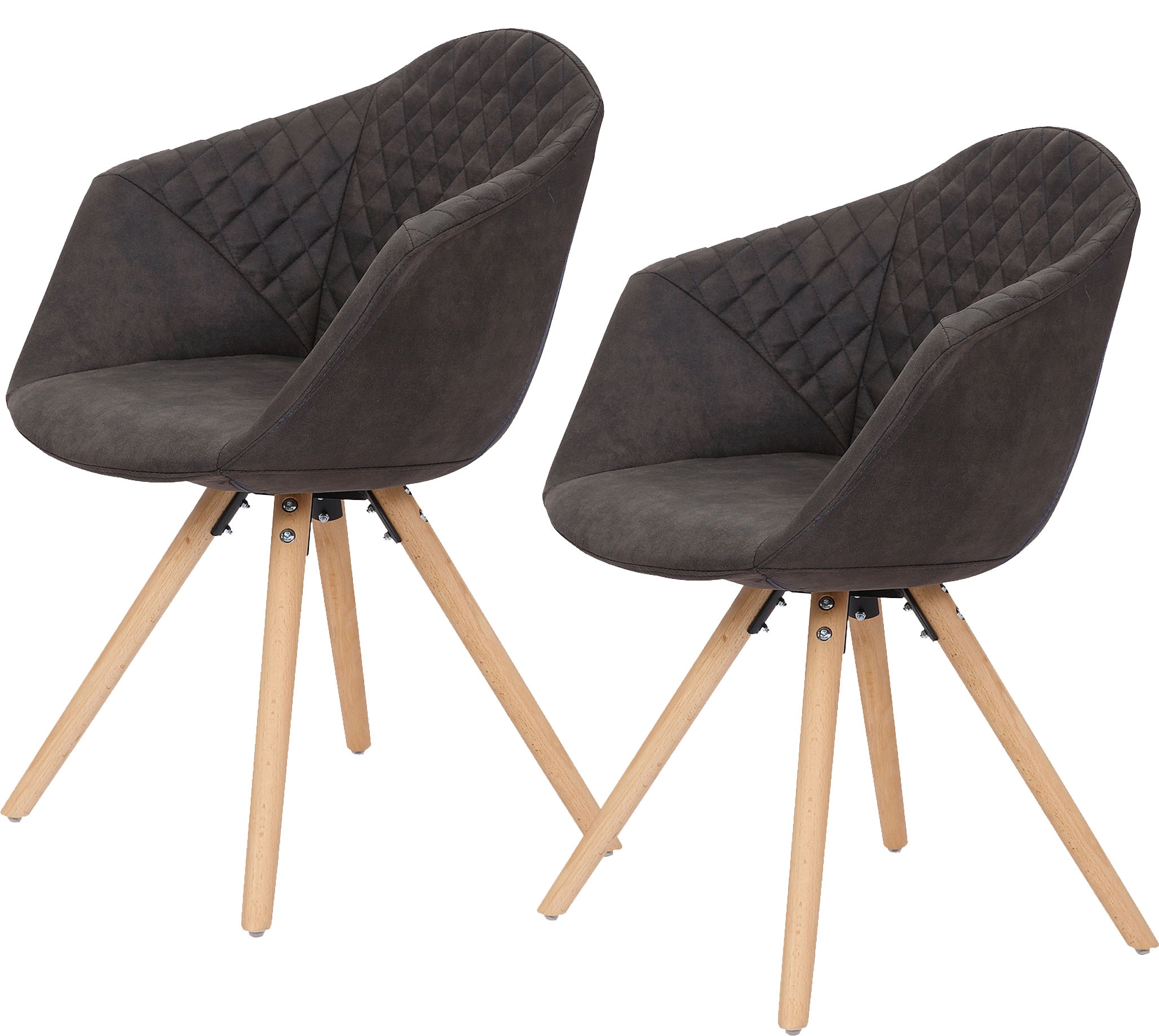 Kayoom Polsterstuhl »Stuhl Chadwick 110 2er-Set, stilvolles Design, in Naturfarben gehalten«, (Set), 2 St., bequem, Holzbeine, weich gepolstert, stilvolles Design