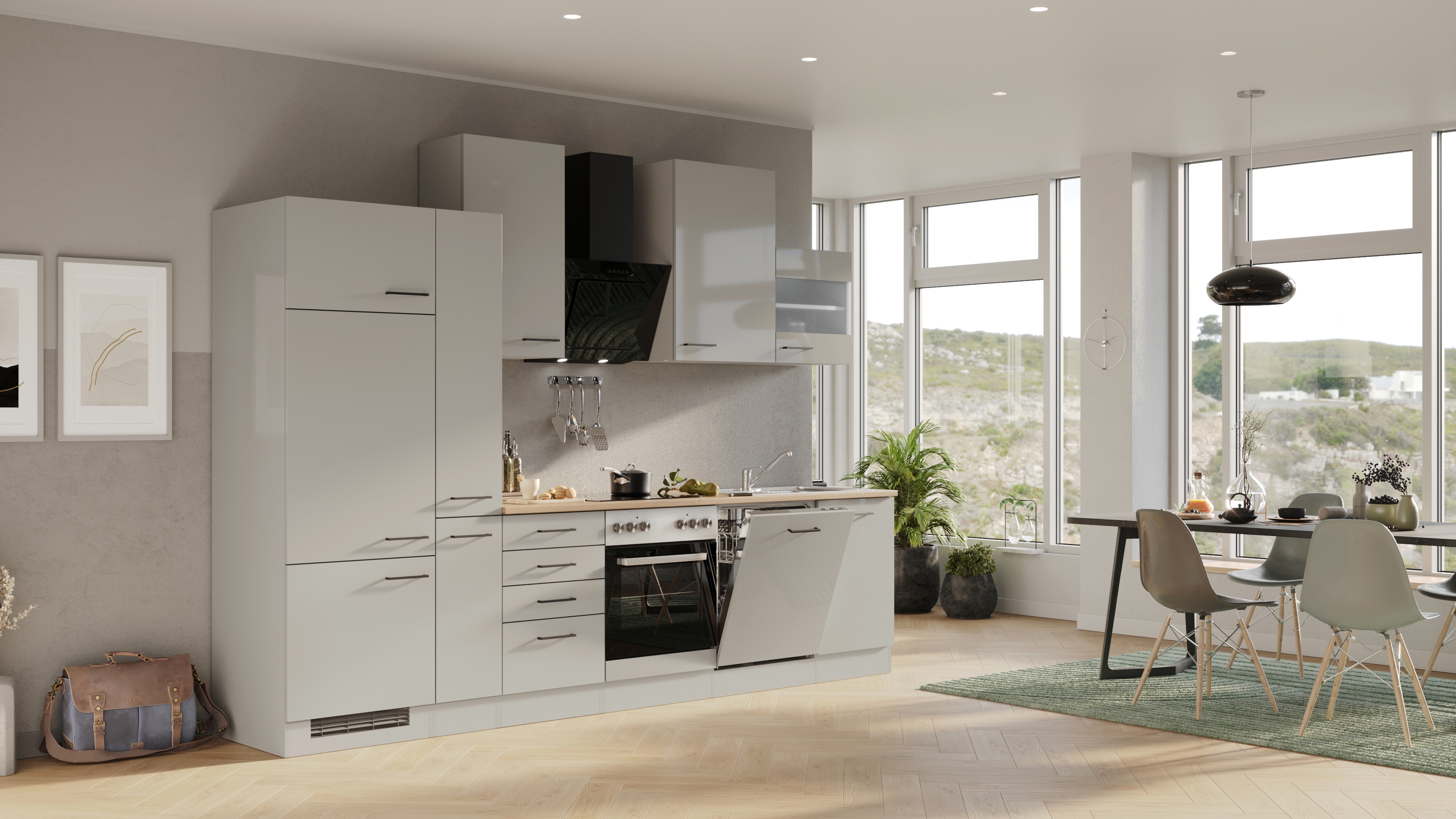 Flex-Well Küchenzeile »Lund« wahlweise mit E-Geräten, Gesamtbreite 310 cm günstig online kaufen