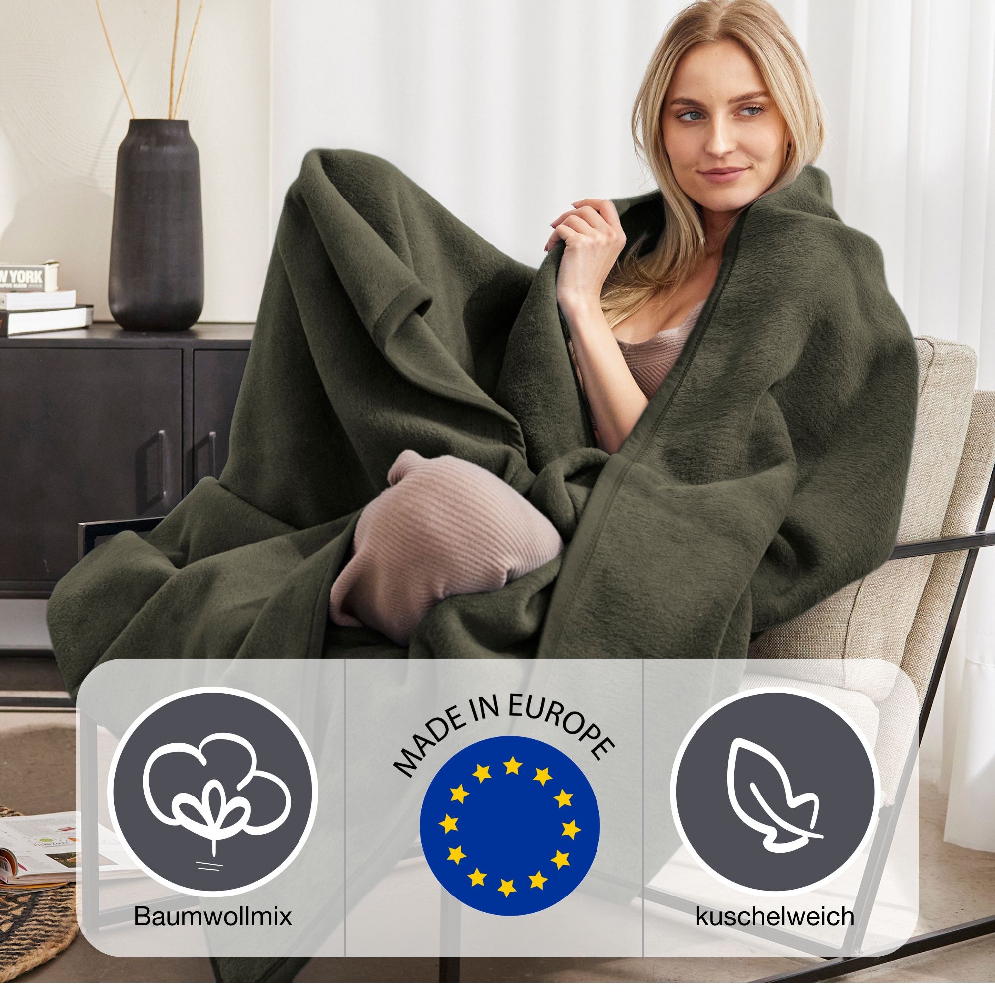 IBENA Wohndecke »Luxus« verschiedene Größen, unifarbenes Design, Kuscheldec günstig online kaufen