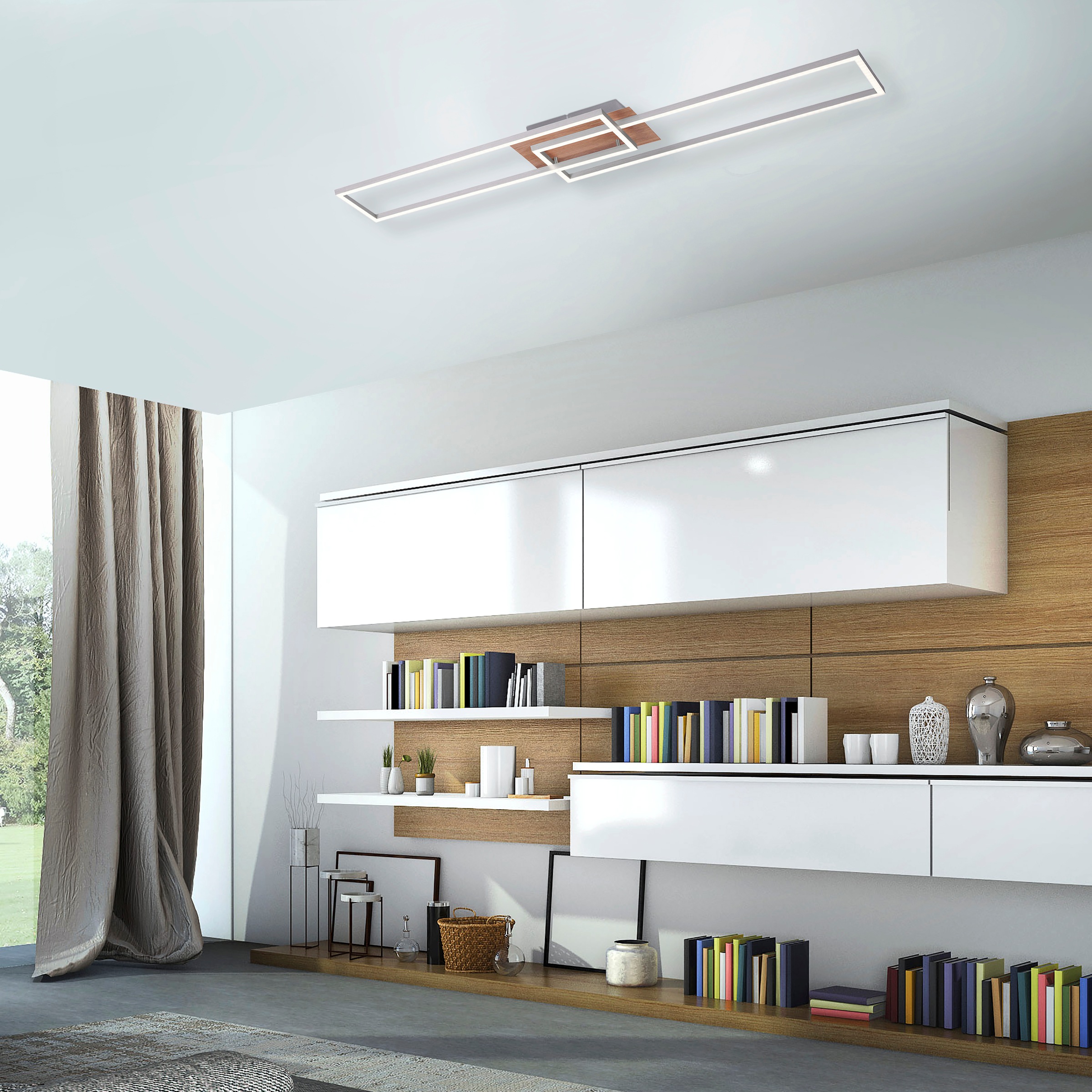 JUST LIGHT LED Deckenleuchte »IVEN«, 2 flammig, Leuchtmittel LED-Board | LED fest integriert, dimmbar über Fernbedienung