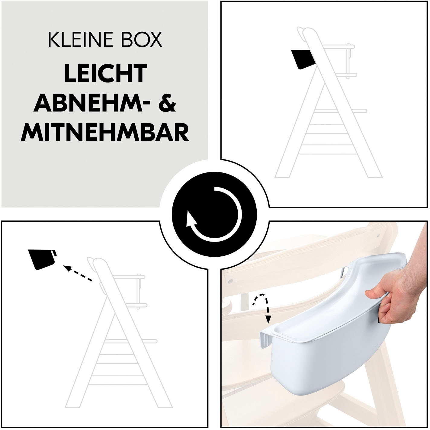 Hauck Aufbewahrungsbox »Alpha Box Set, white«, (Set, 2 St.), für Hochstühle