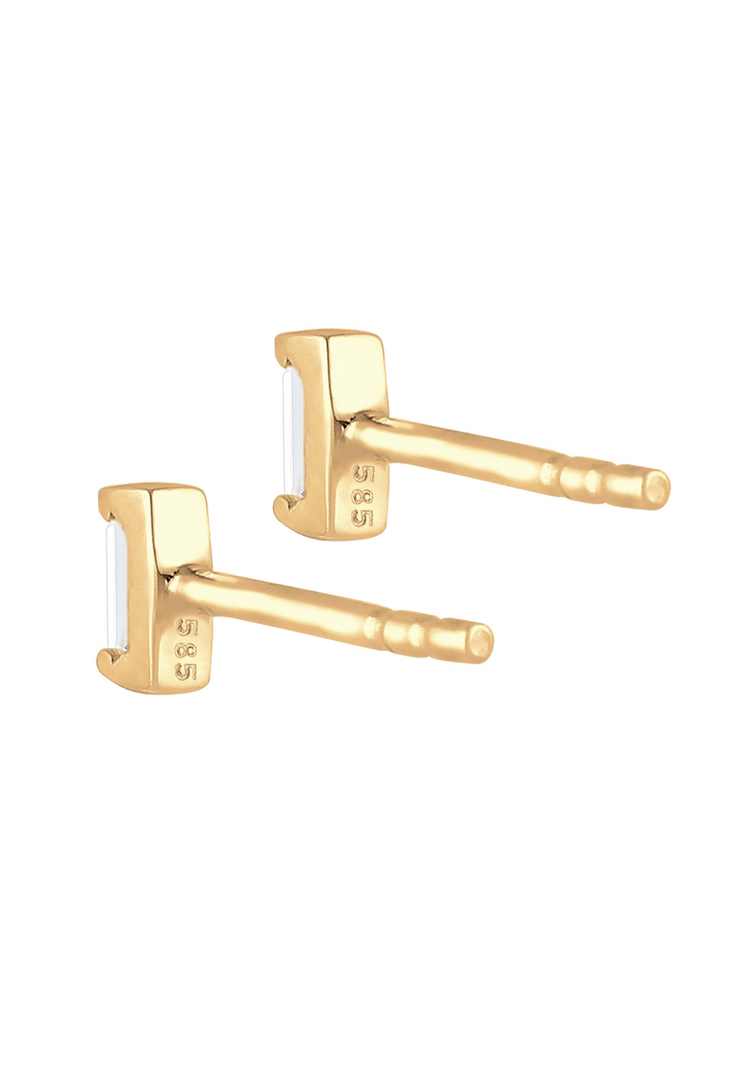 Elli Premium Paar Ohrstecker »Minimal Geo Topas Edelstein Zart 585 Gelbgold«