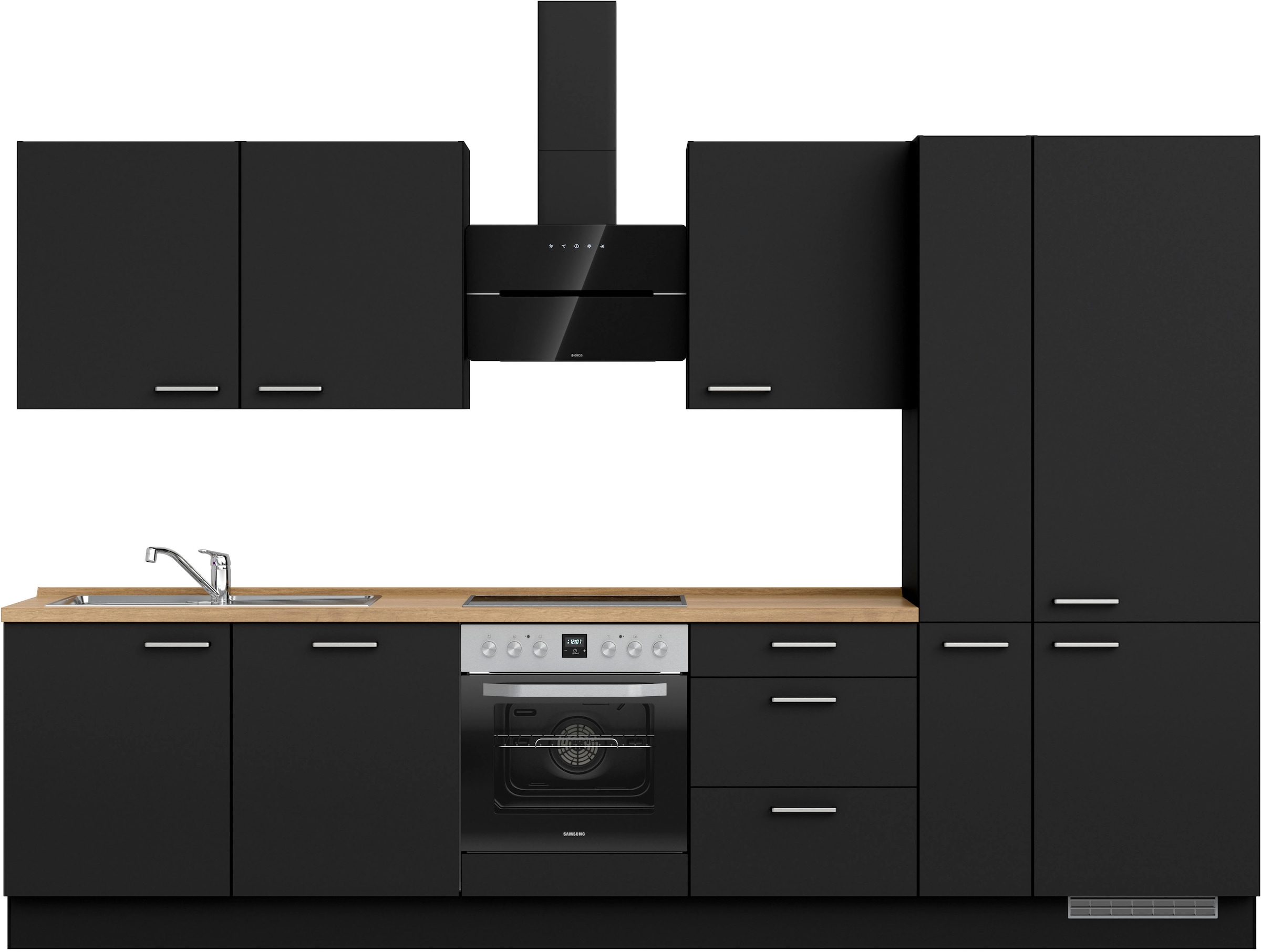 nobilia® Küchenzeile »"Touch II"«, vormontiert, Ausrichtung wählbar, Breite 330 cm, wahlw. mit E-Geräten
