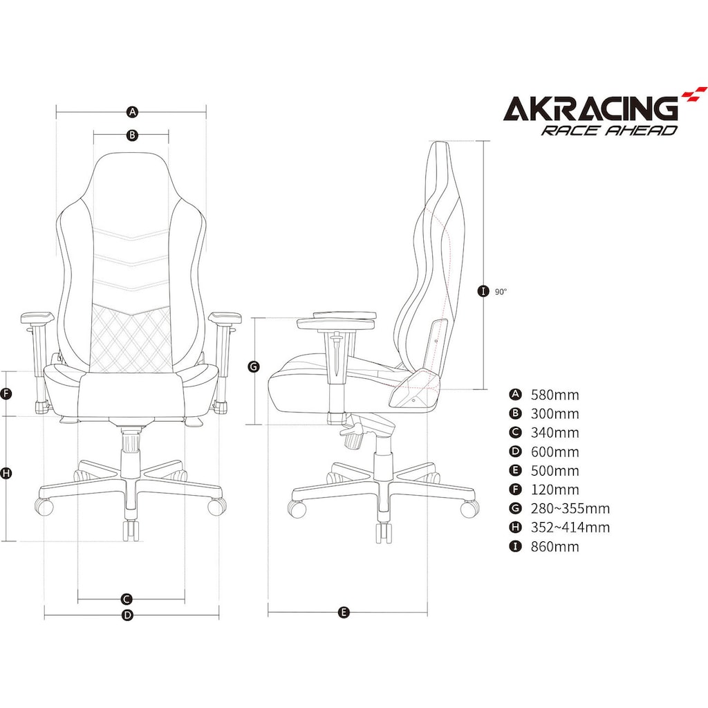 AKRacing Gaming-Stuhl »Office Onyx schwarz«