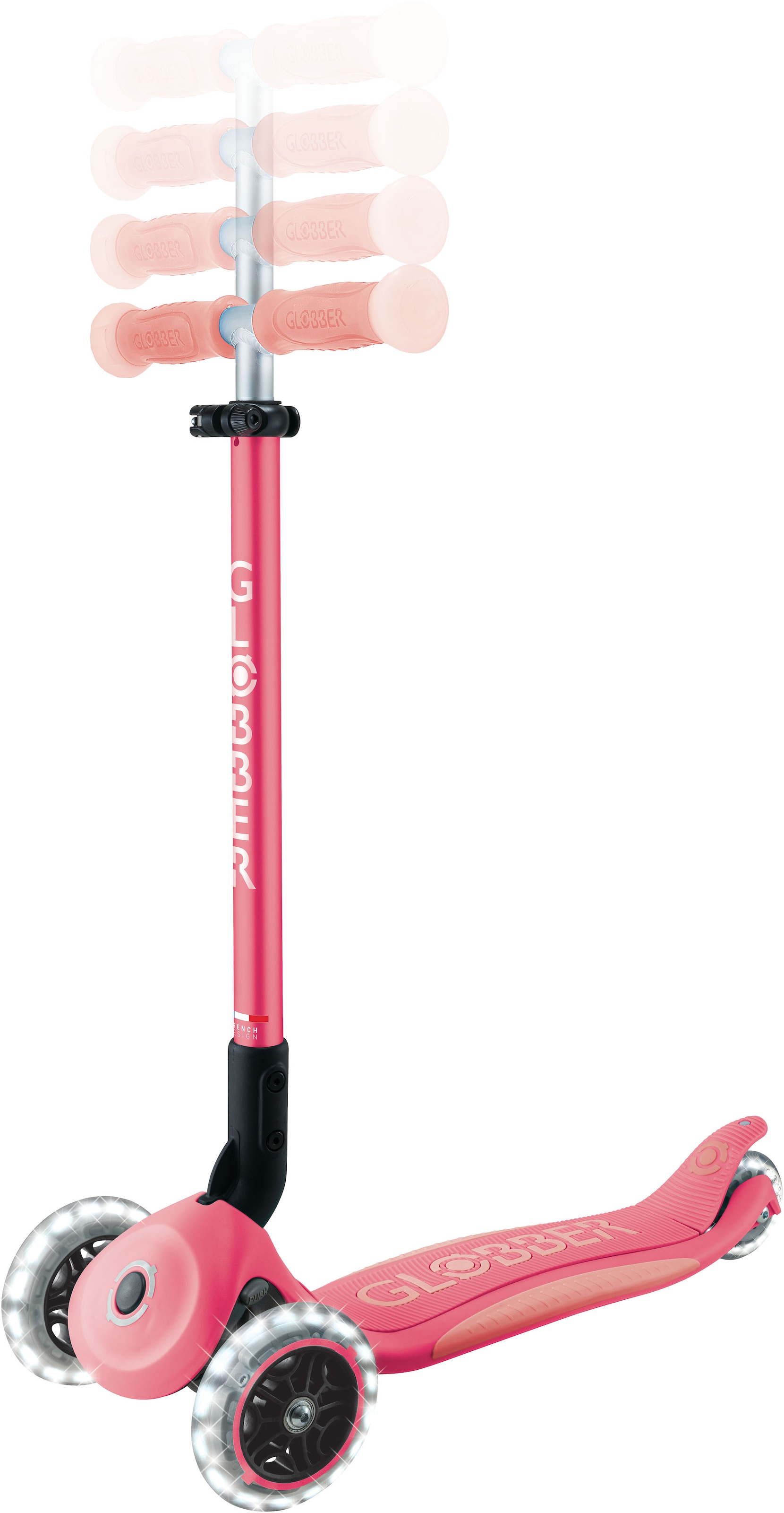 Globber Tretroller »ELITE GLOW LIGHTS, mit Leuchtrollen und Glow-Effekt«