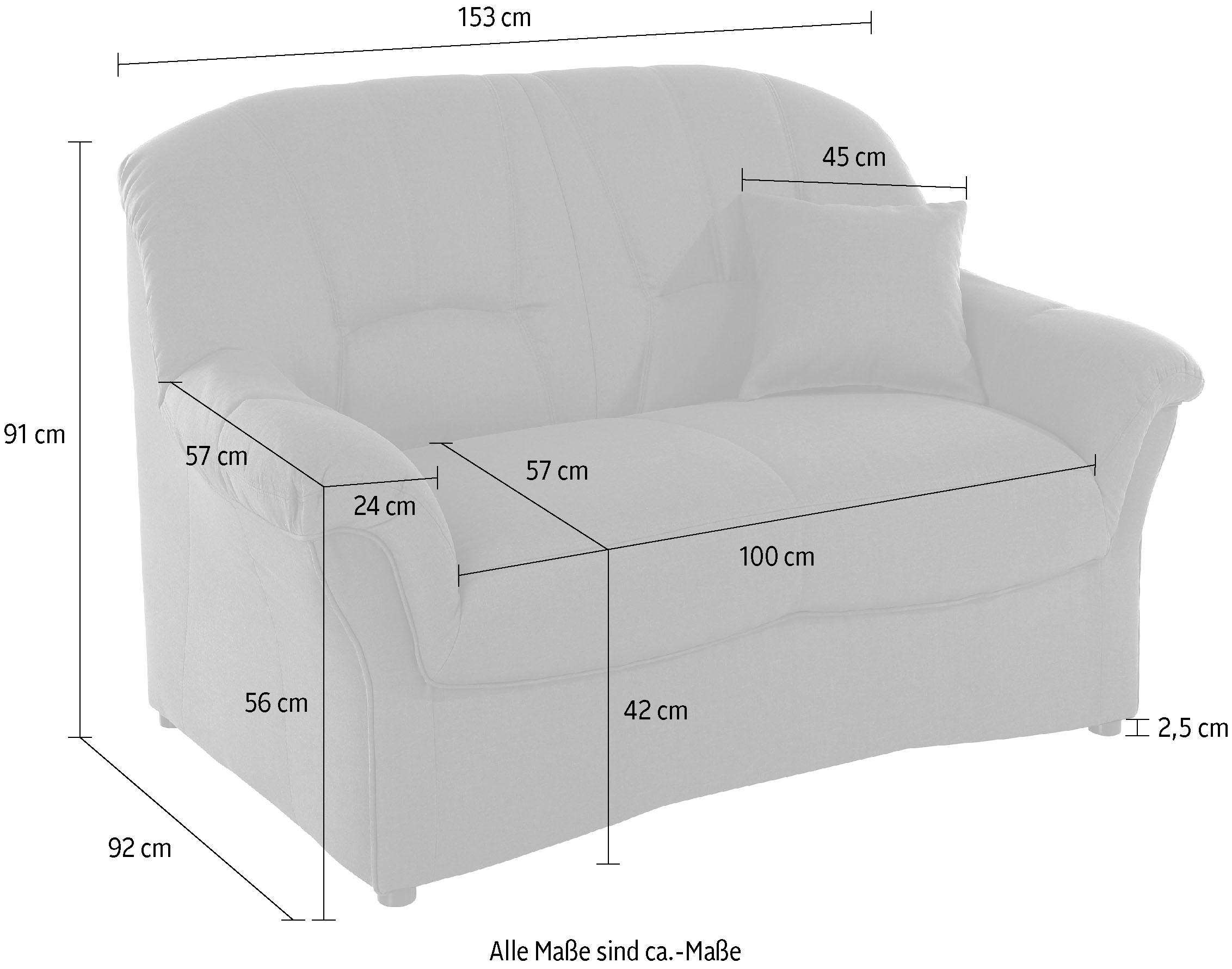 DOMO collection 2-Sitzer »Bahia«, inklusive Federkern