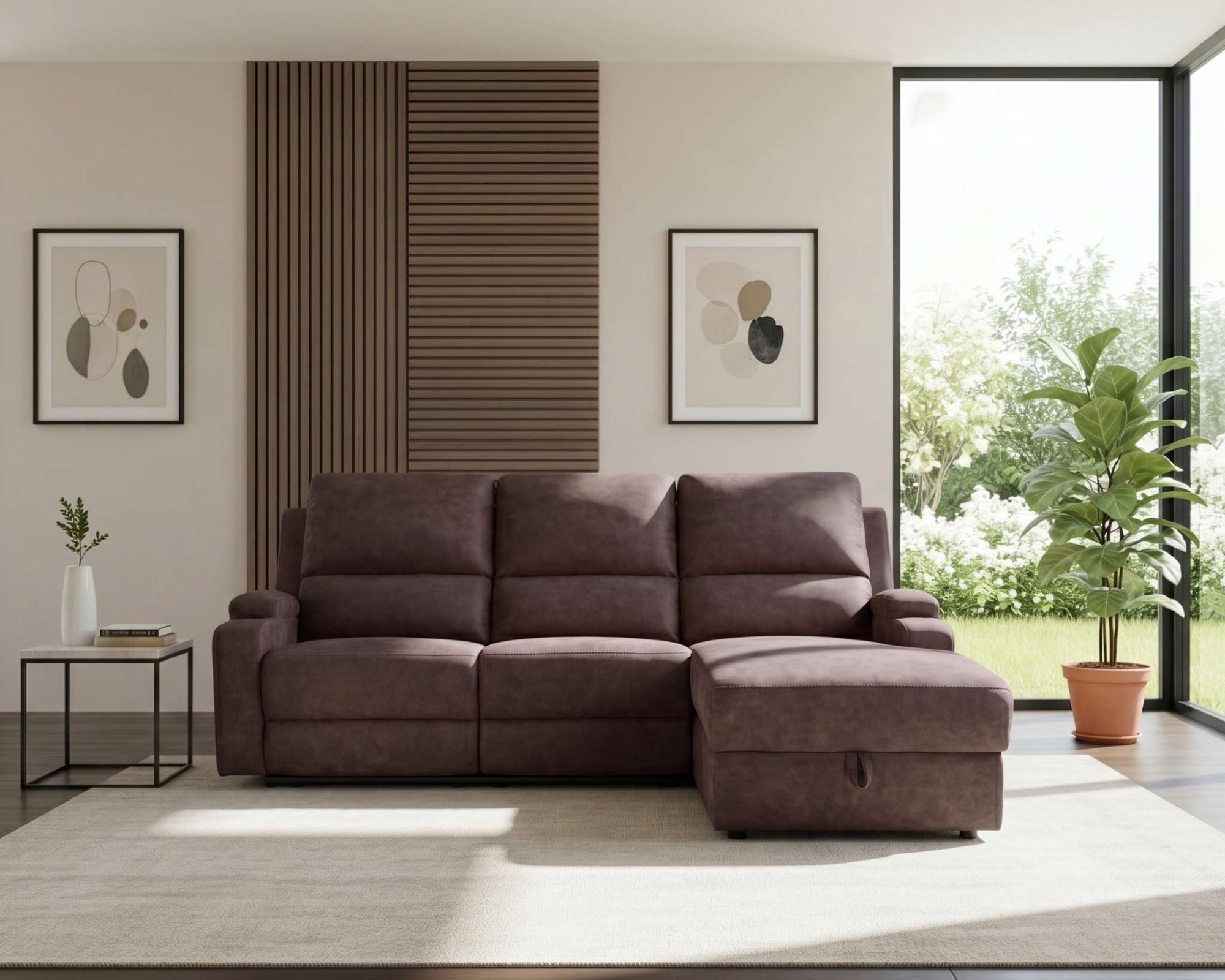 OTTO home Ecksofa »NAPORI Microfaser, Multimediasofa, L-Form« man. oder elektr. Relaxfuntion, USB-A bei elektr. Variante, Staukasten