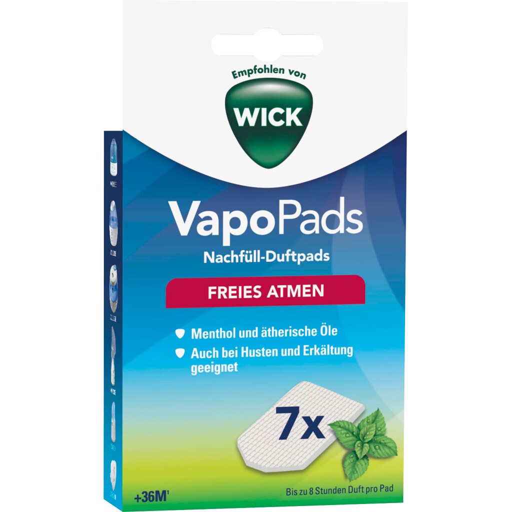 WICK Inhalations-Zusatz »VapoPads Menthol - VH7«, (Packung, 7 tlg.)