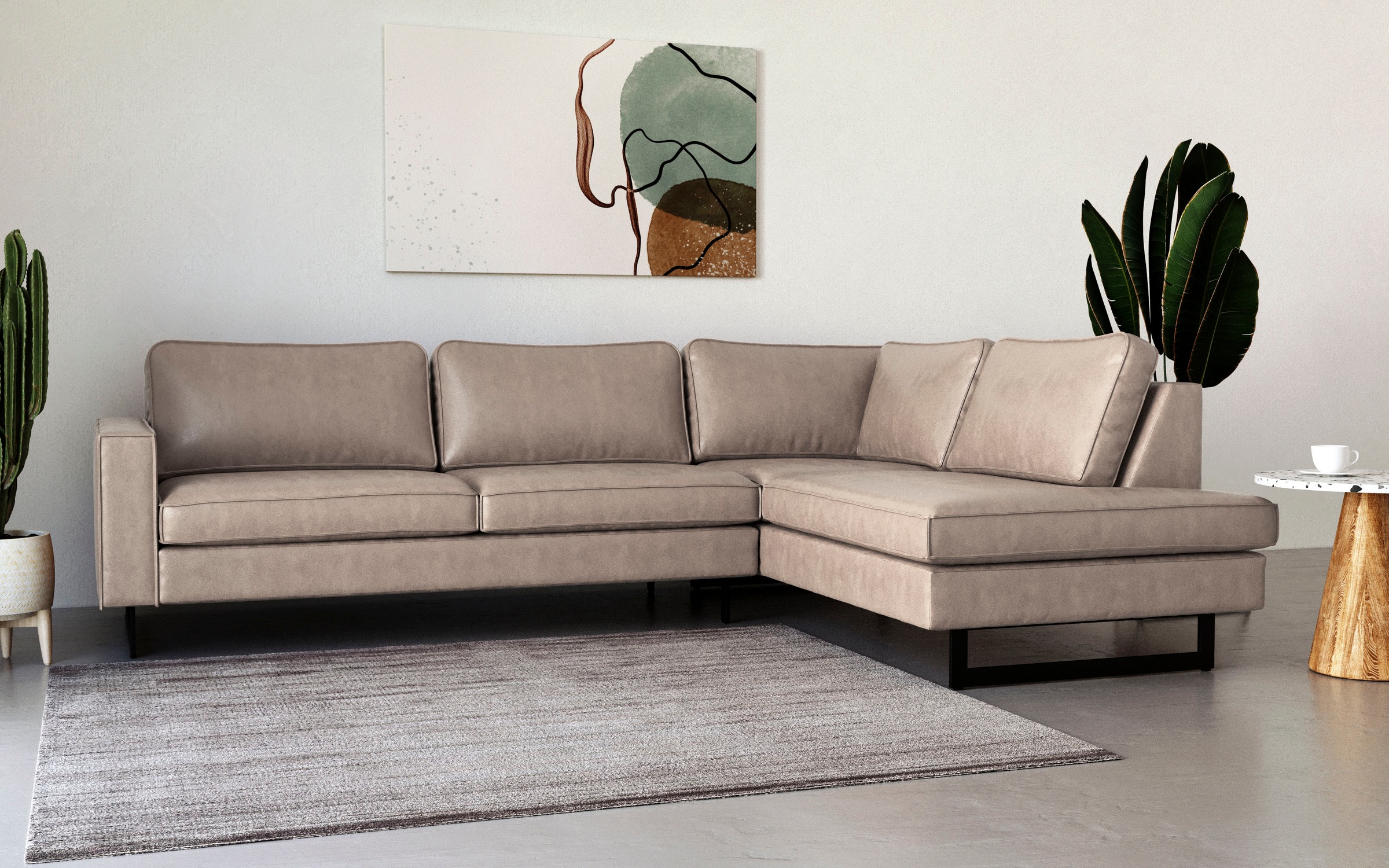 Places of Style Ecksofa »Pinto, 290 cm, Cord, Chenille, Lederoptik, Ottoman günstig online kaufen