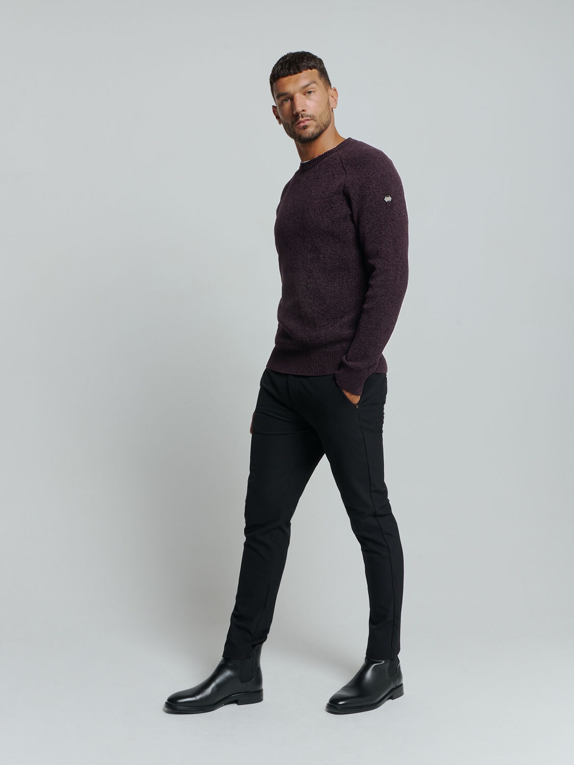 NO EXCESS Rundhalspullover »No Excess Chenillo-Crewneck-Pullover«