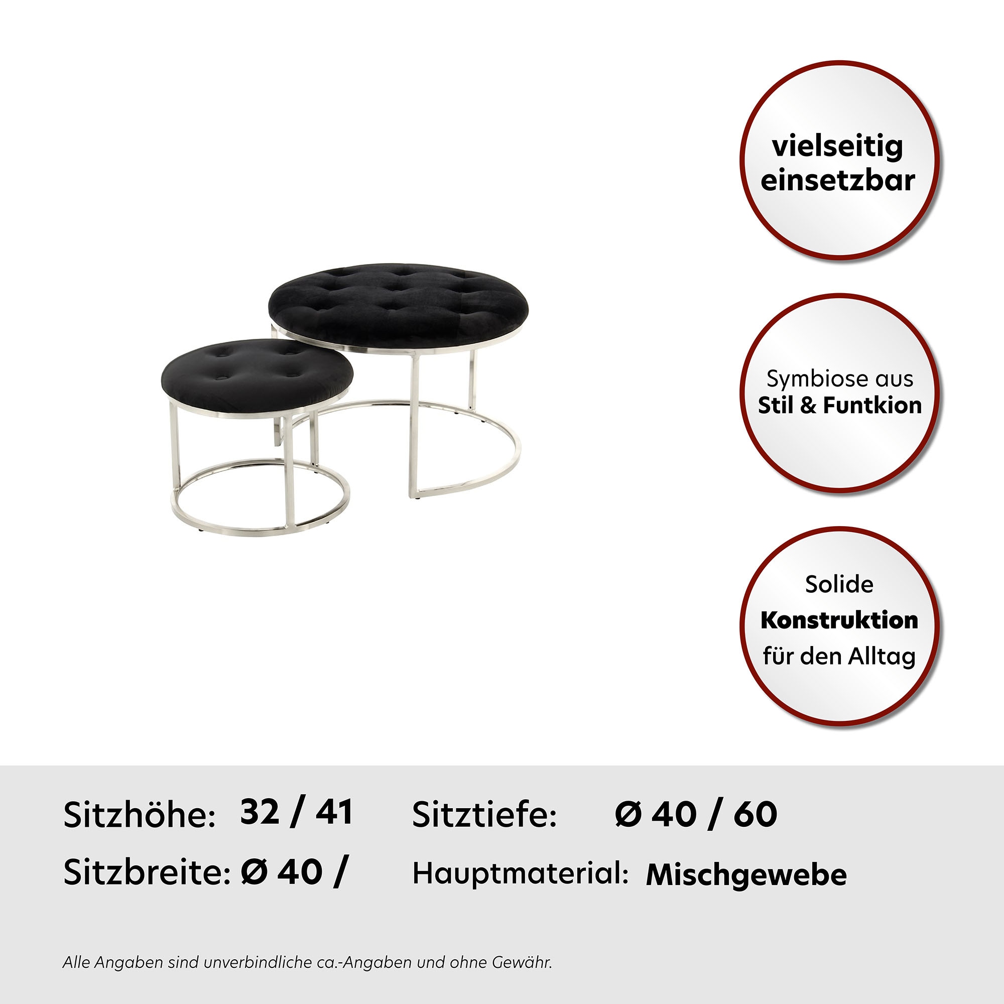Kayoom Polsterhocker Becky 825 2er-Set«, vielseitig verwendbar