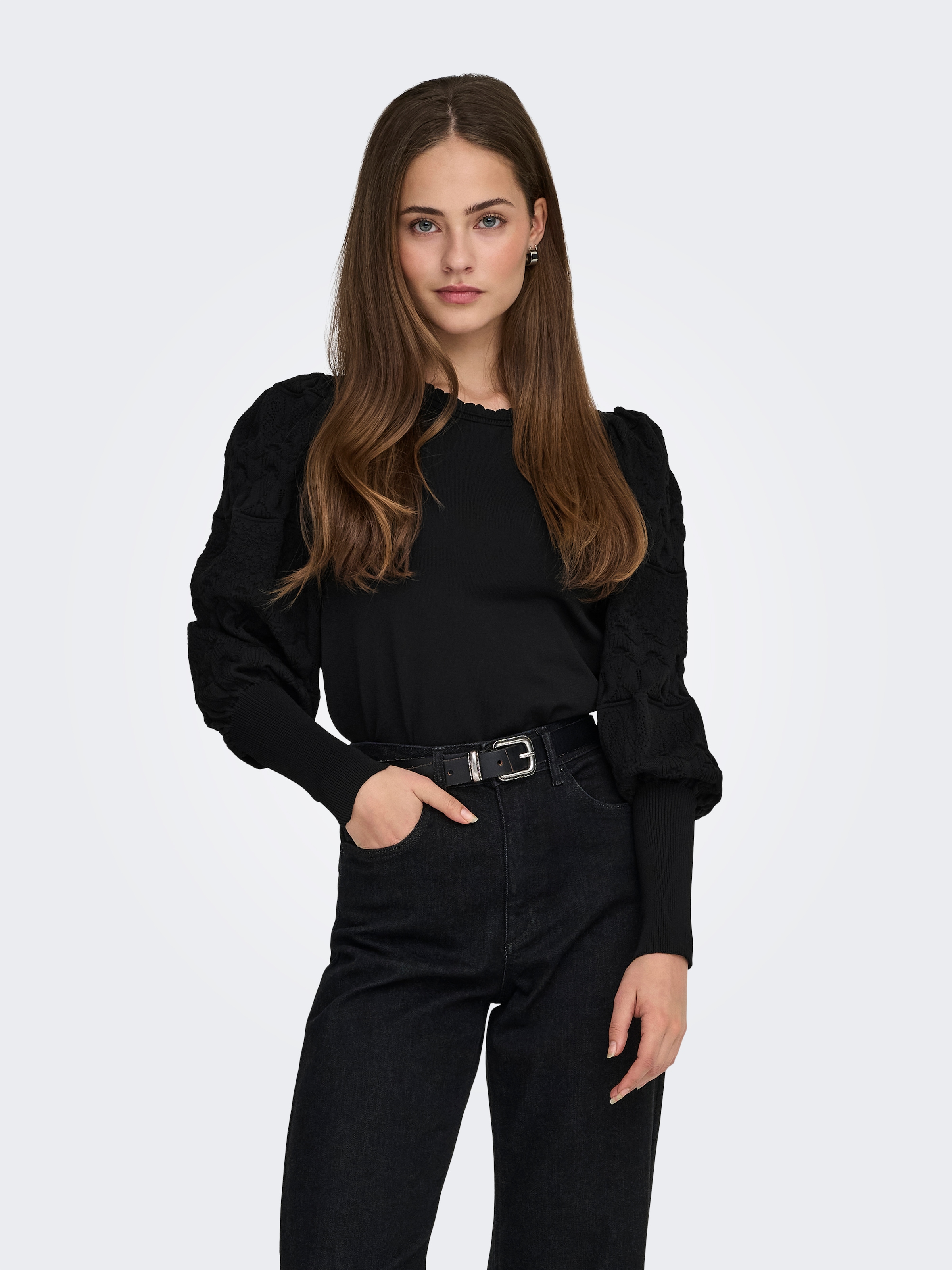 ONLY Rundhalspullover »ONLMELITA L/S O-NECK PULLOVER KNT NOOS«