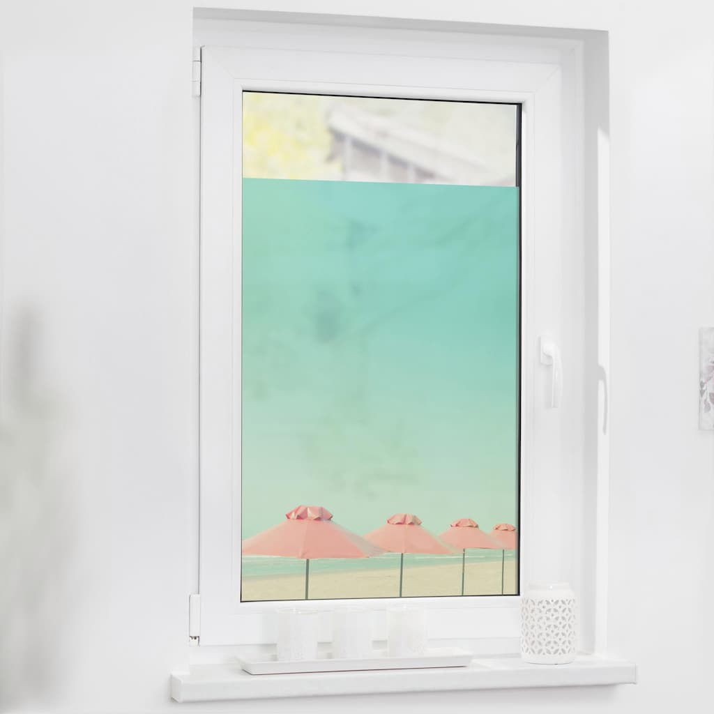 LICHTBLICK ORIGINAL Fensterfolie »Sonnenschirme«, 1 St., blickdicht, strukturiertKlebepunkte, selbstklebend, Sichtschutz