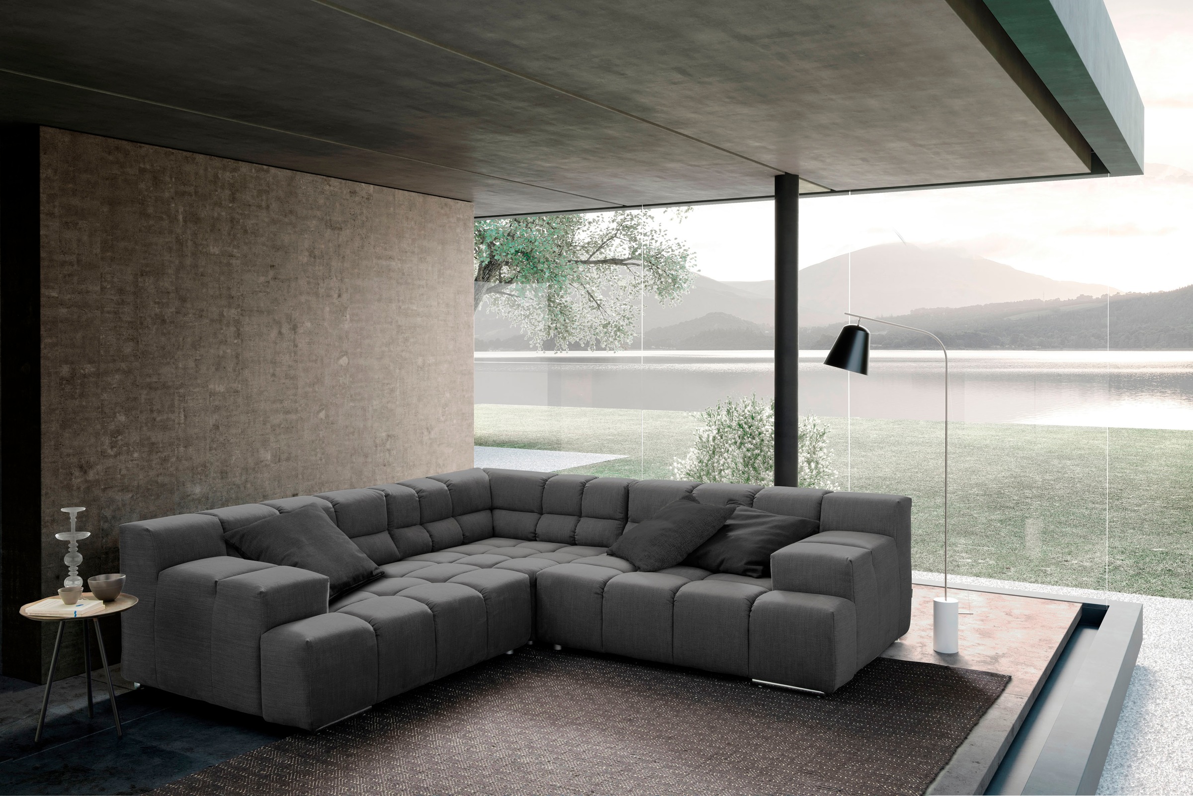 designwerk Ecksofa »Temple L-Form, tolles Designsofa«, mit Sitztiefenverste günstig online kaufen