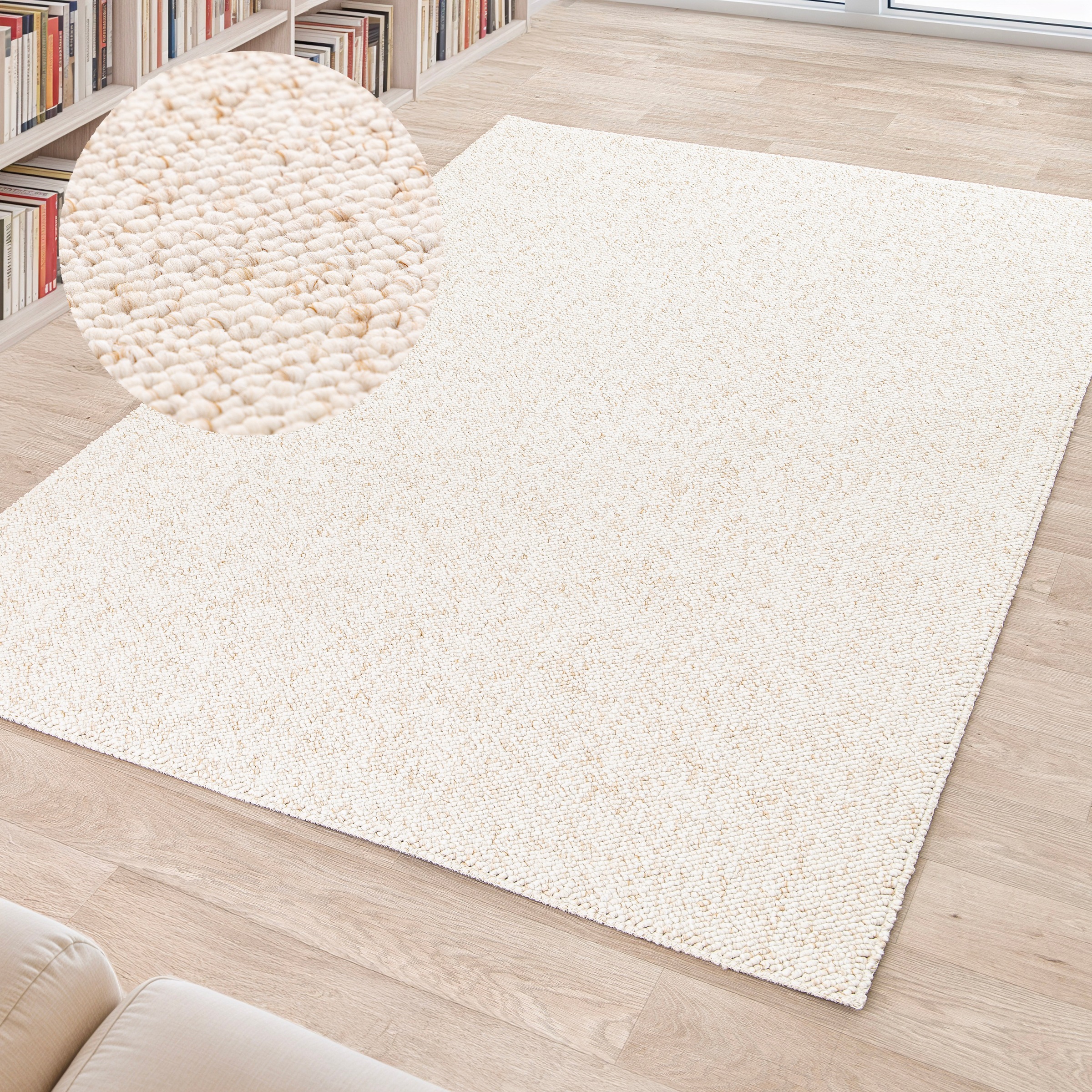 my home Teppich »Wohlde, Made in Belgium« rechteckig 10 mm Höhe Woll-Look, günstig online kaufen