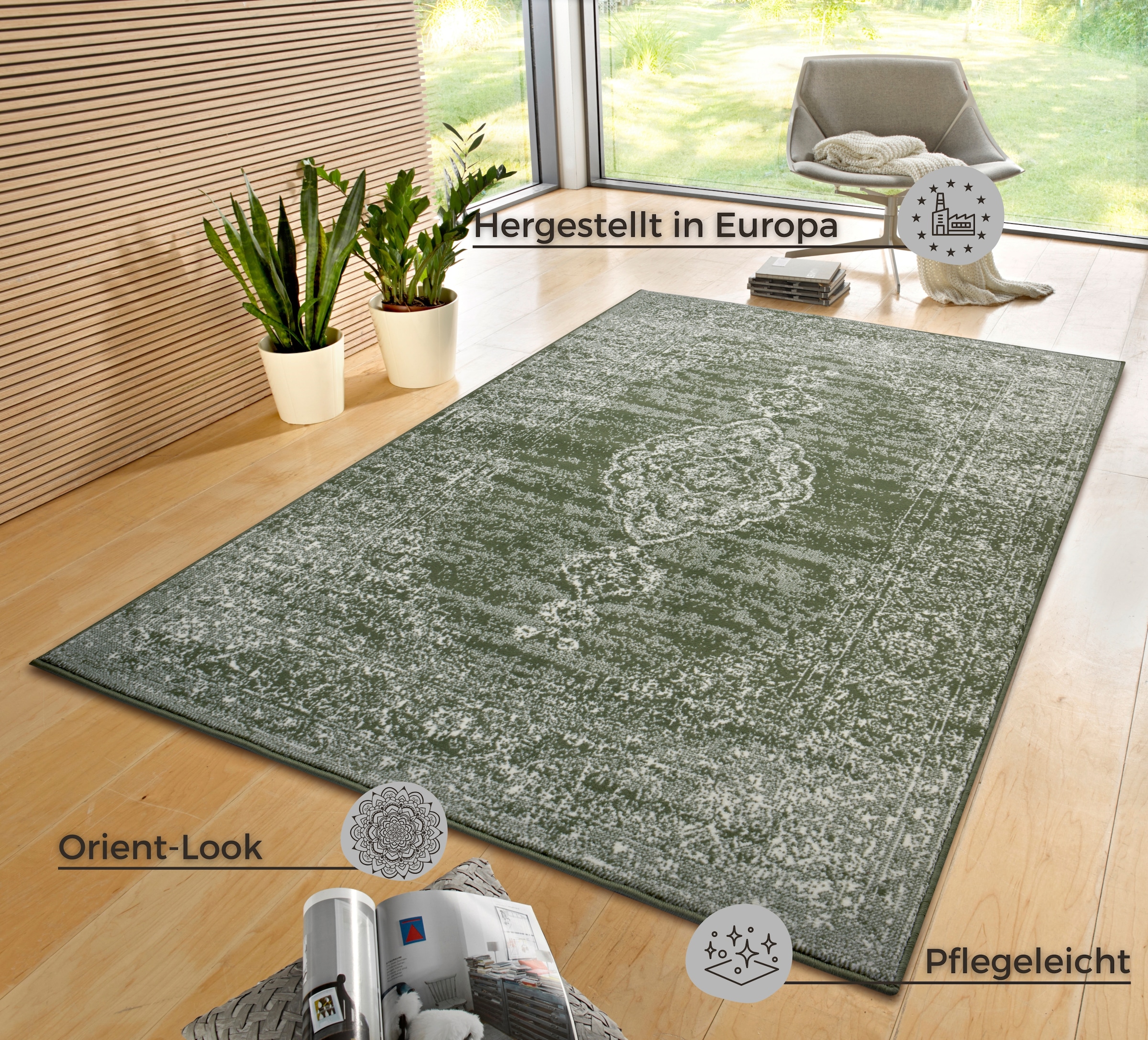 HANSE Home Teppich »Meridional«, rechteckig, 9 mm Höhe, Orientalisch, Orient, Kurzflor, Wohnzimmer, Schlafzimmer, Vintage