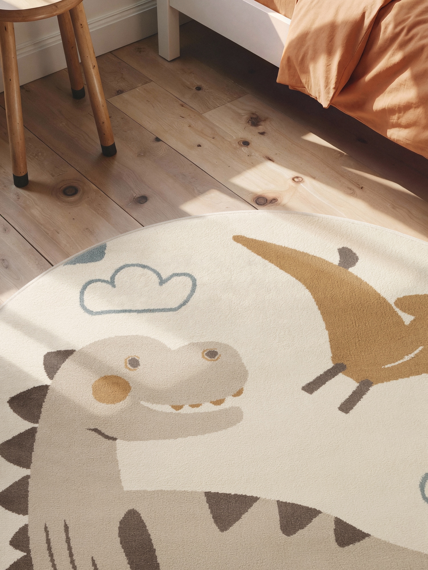 HANSE Home Kinderteppich »Dino« rund 10 mm Höhe Pflegeleicht, Weich, Kinderzimmer, Spielteppich, Spielunterlage