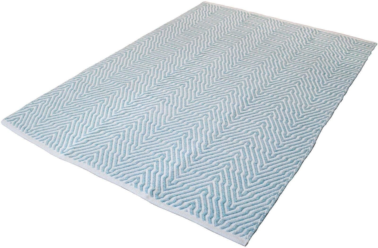 calo-deluxe Teppich »Luba 433«, rechteckig, 7 mm Höhe, reine Baumwolle, handgewebt, Wohnzimmer, Kinderzimmer