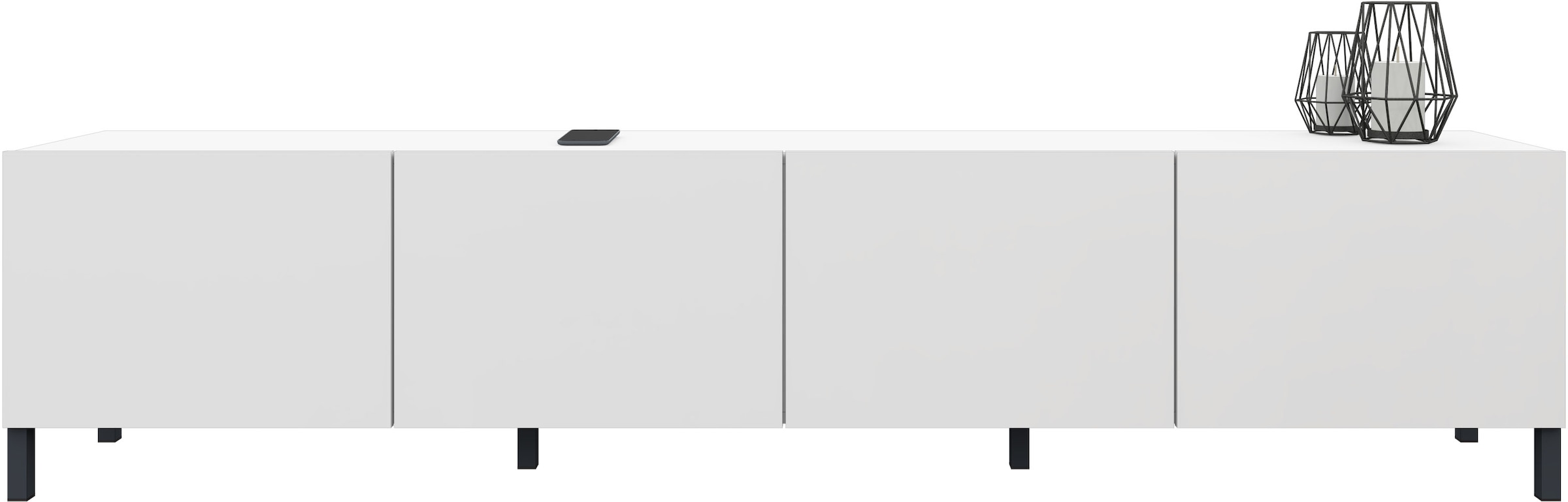 borchardt Möbel Lowboard Metallfüße, grifflose Optik