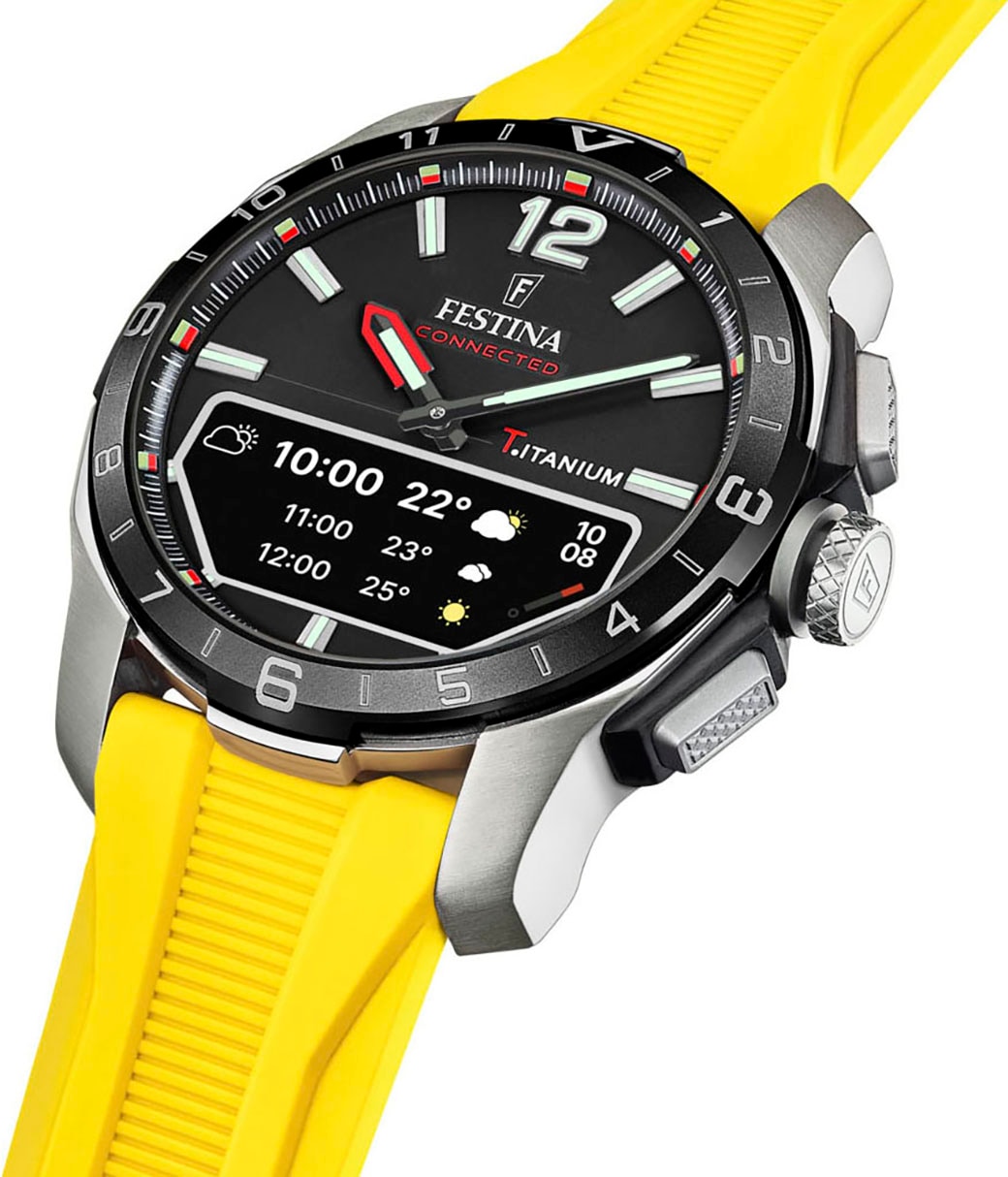 Festina Smartwatch »Connected D«, Quarzuhr, Armbanduhr, Herrenuhr, Schrittzähler, Weltzeit, Stoppfunkt.)