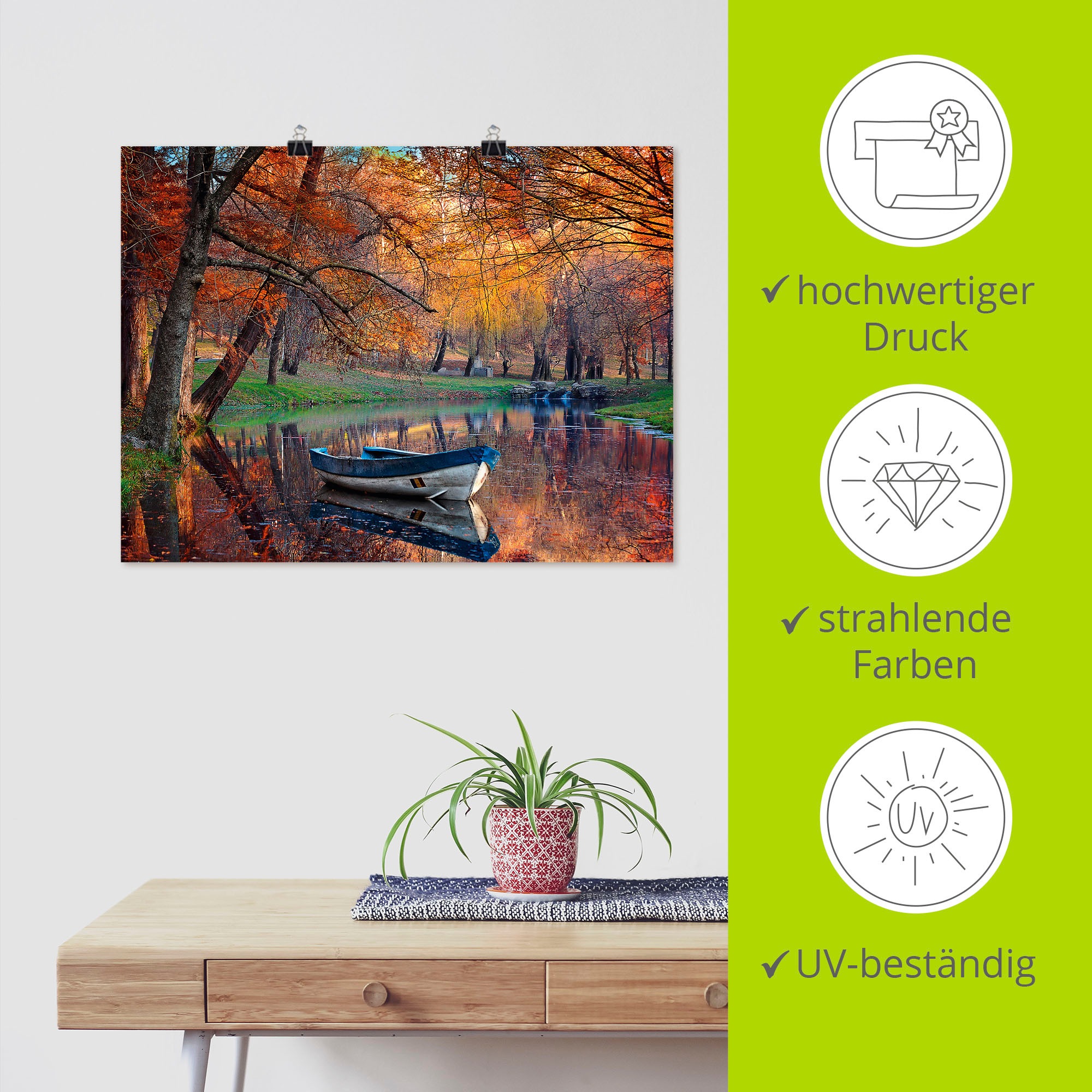 Artland Poster »Bunte Herbstlandschaft« Boote & Schiffe 1 Stk. tlg. ohne Rahmen