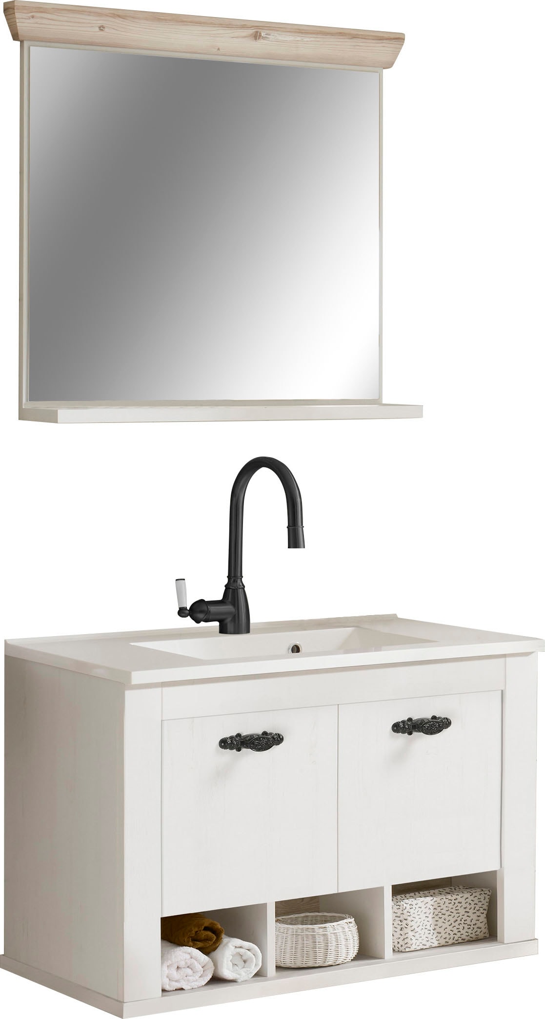 Home affaire Badmöbel-Set »Florenz, Bad im Landhausstil, 2-teiliges Badezim günstig online kaufen