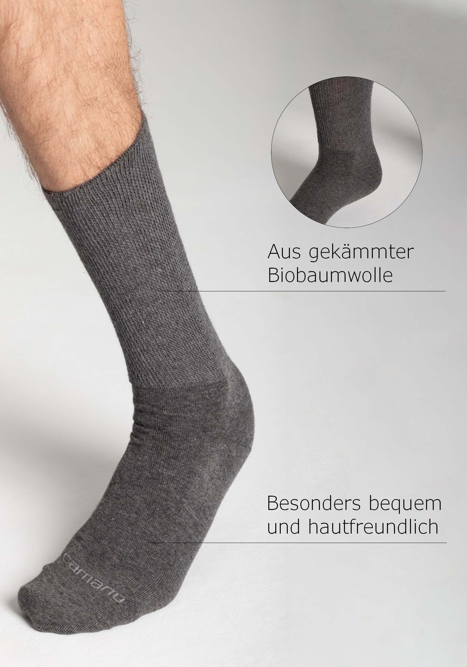 Camano Diabetikersocken »comfort« 4 Paar tlg. mit besonders Venen-freundlichem Material
