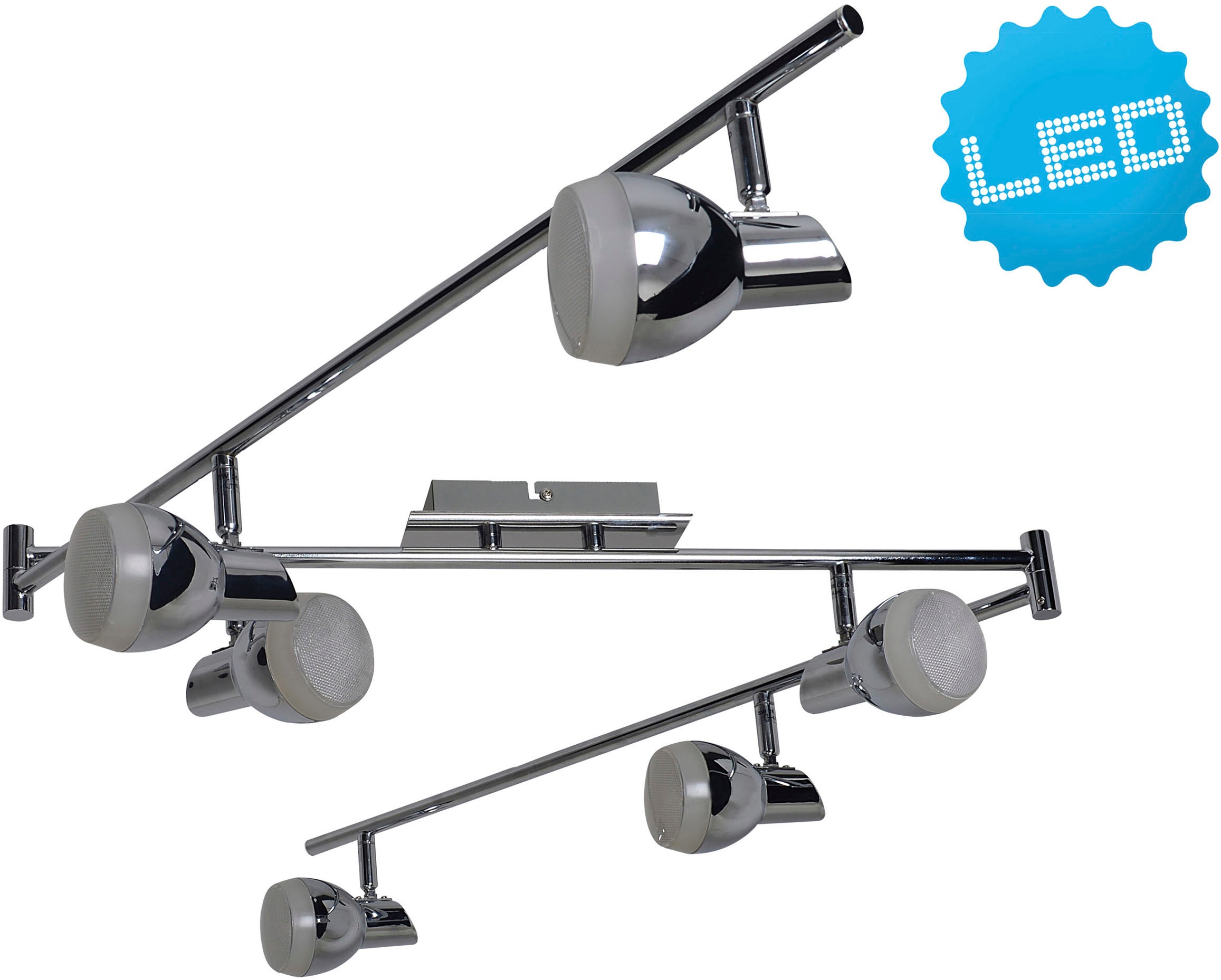 näve LED Deckenleuchte »Chromey« LED-Modul 1 Warmweiß 3 bewegliche Gelenkar günstig online kaufen