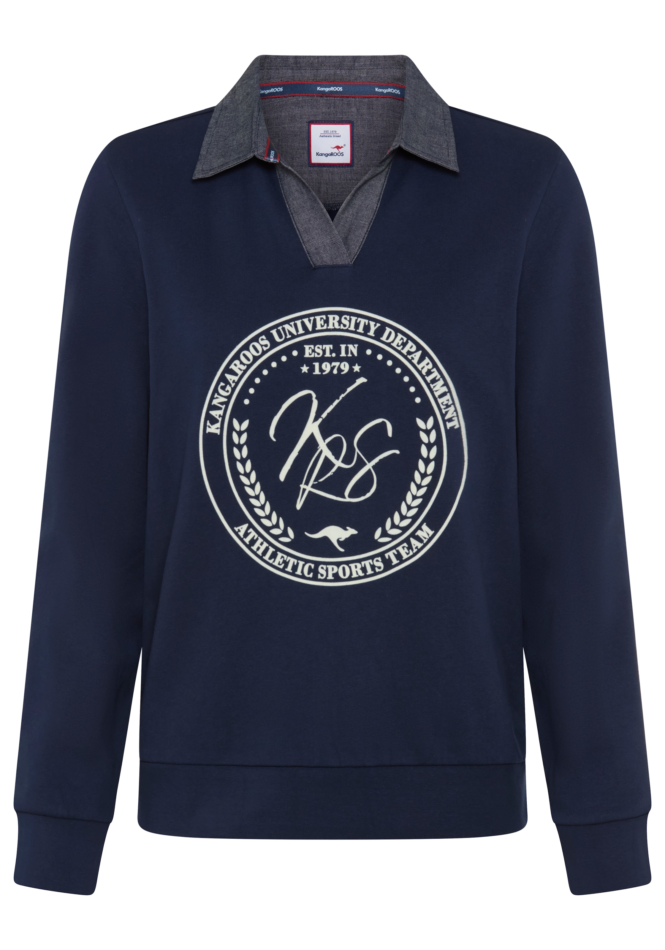 KangaROOS Sweatshirt , mit Polokragen und Blende, hüftlange Schnittform
