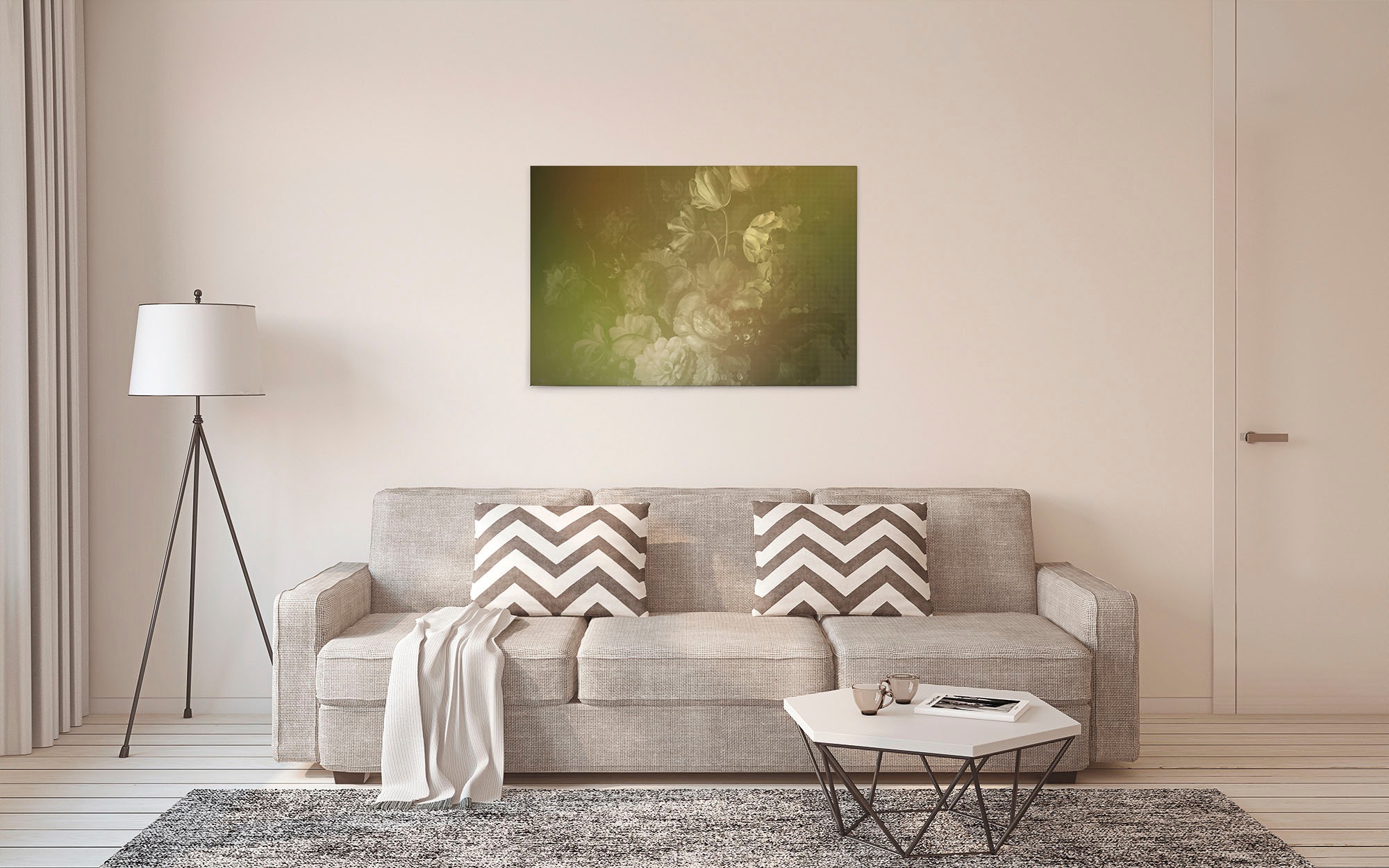 A.S. Création Leinwandbild »dutch pastel«, Kunst-Blumen-Kinder, (1 St.), Keilrahmen Bild Floral Rosen Leinwand-Bild Wohnzimmer modern Wandbild