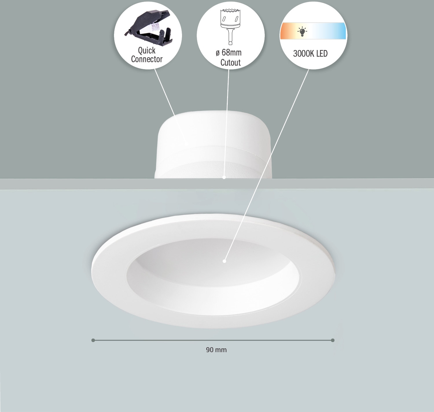 Paco Home Einbauleuchte »Senta«, LED Einbaustrahler LED Strahler Spotlight Flach 3er Set 3000K