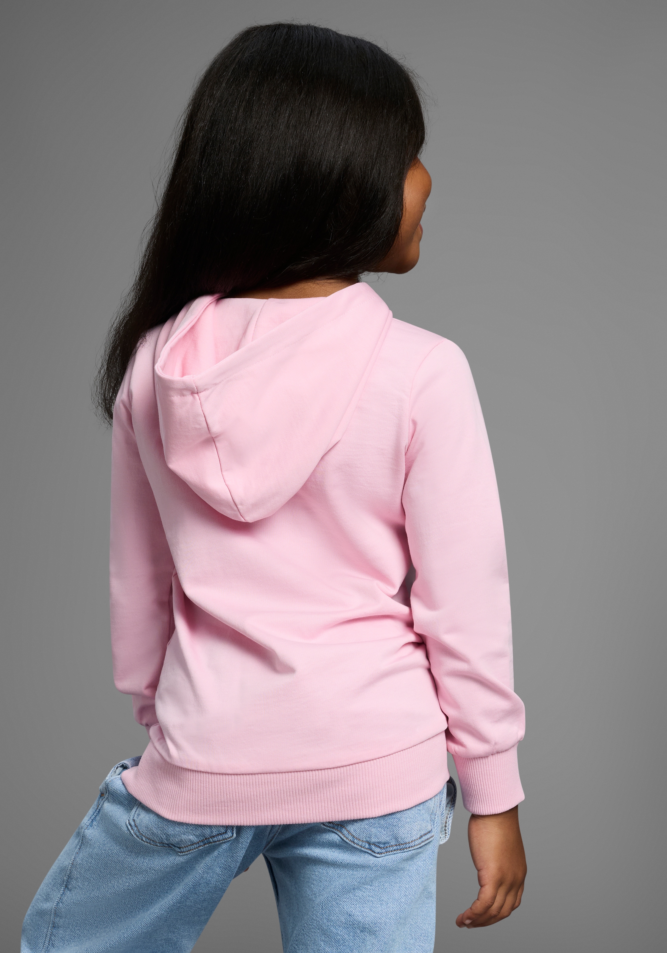 KIDSWORLD Kapuzensweatshirt », Longsweatshirt mit niedlichem Einhorn«, Langarm,  Basic-Passform,  bedruckt,  mit Kapuze,  aus Baumwolle
