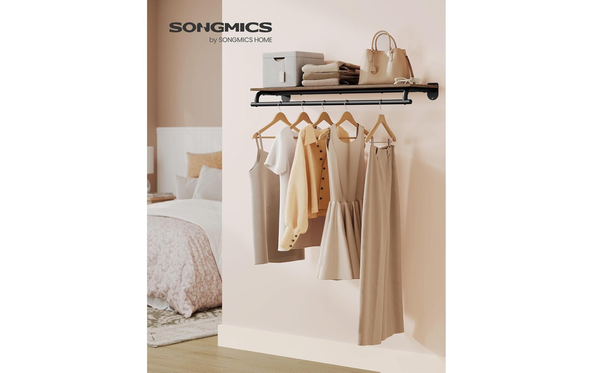 SONGMICS Wandgarderobe »109 cm x 13,2 cm«