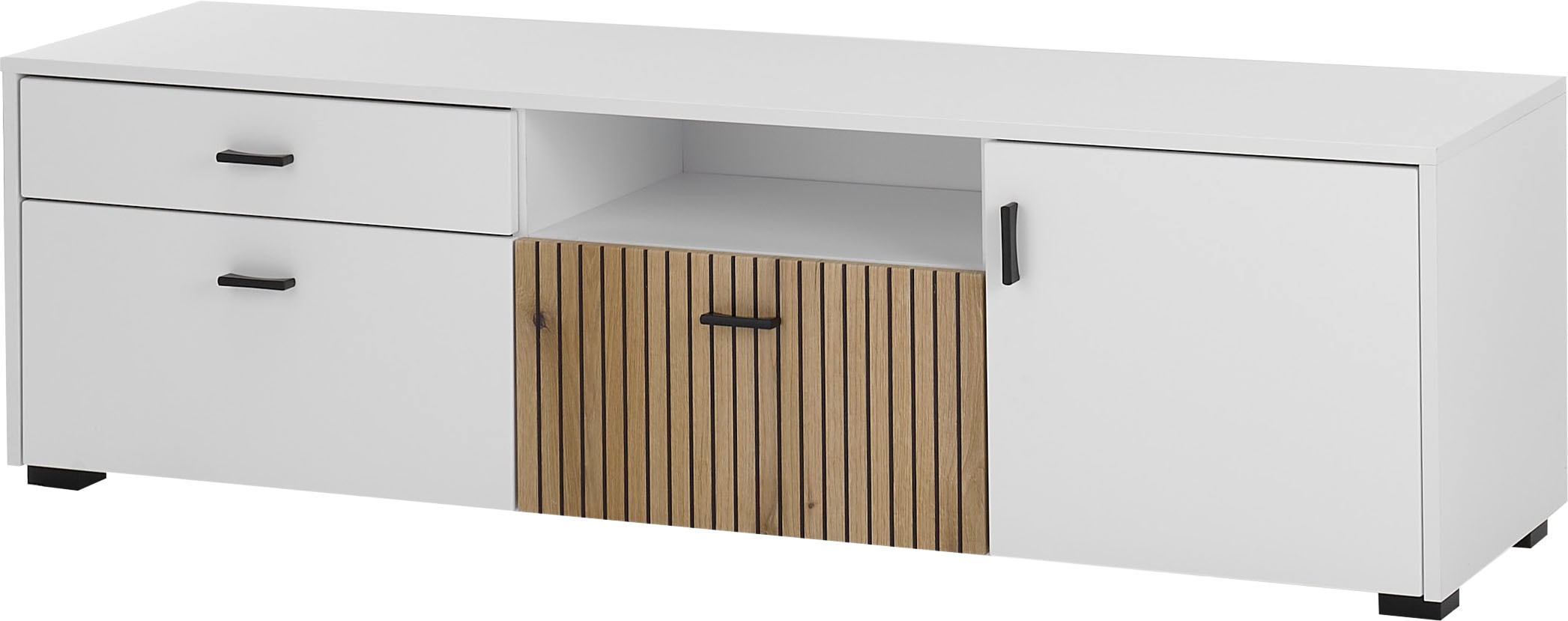 INOSIGN Lowboard »Hudson«, in moderner Trendfarbe, Griffe aus Metall (Schwarz), Breite 150 cm