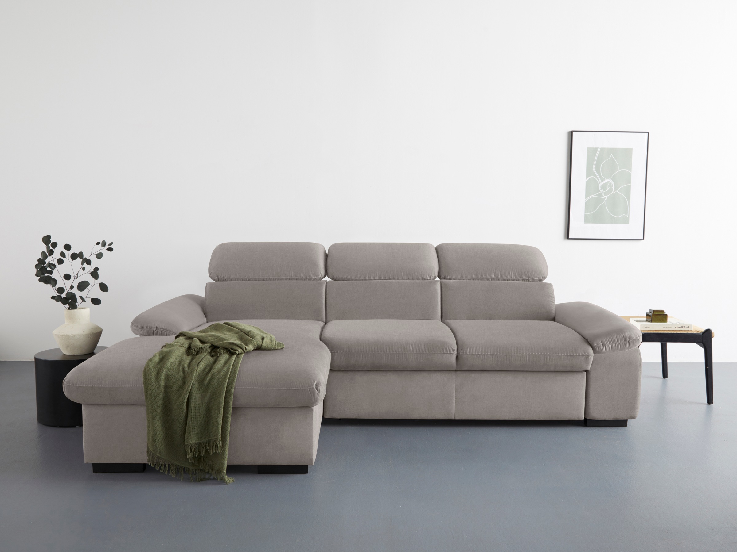 COTTA Ecksofa »Lola L-Form mit Kopfteilfunktion & Hocker«, (Set, mit Hocker günstig online kaufen
