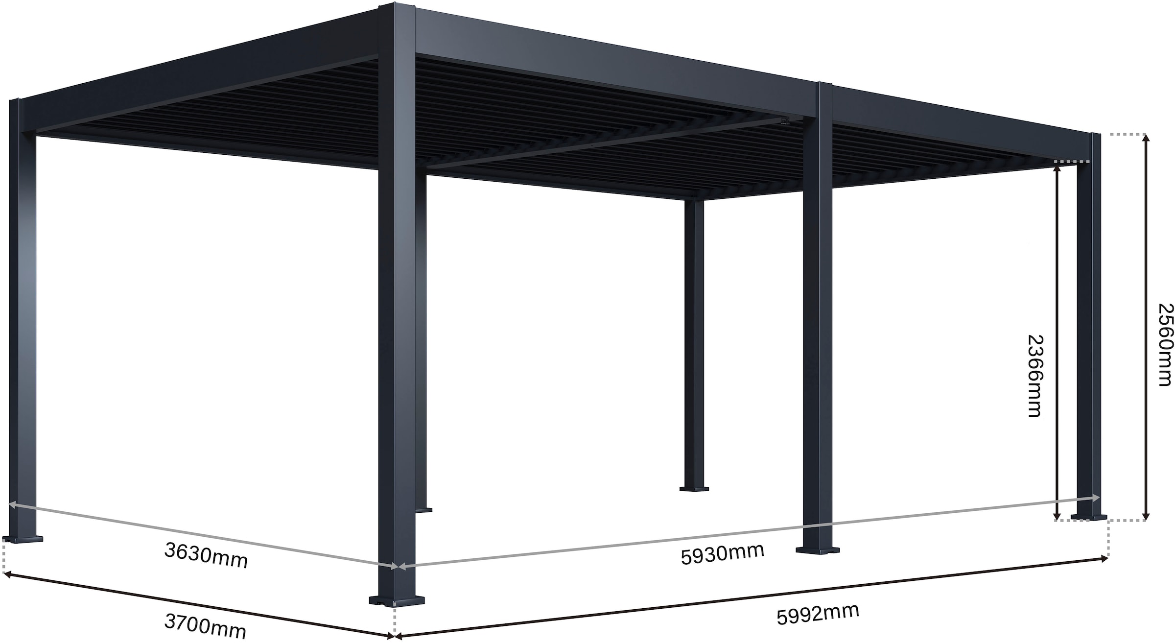 Paragon Pavillon »Grand Tuscan 1220« BxTxH: 370x599x256 cm, inkl. Lamellendach