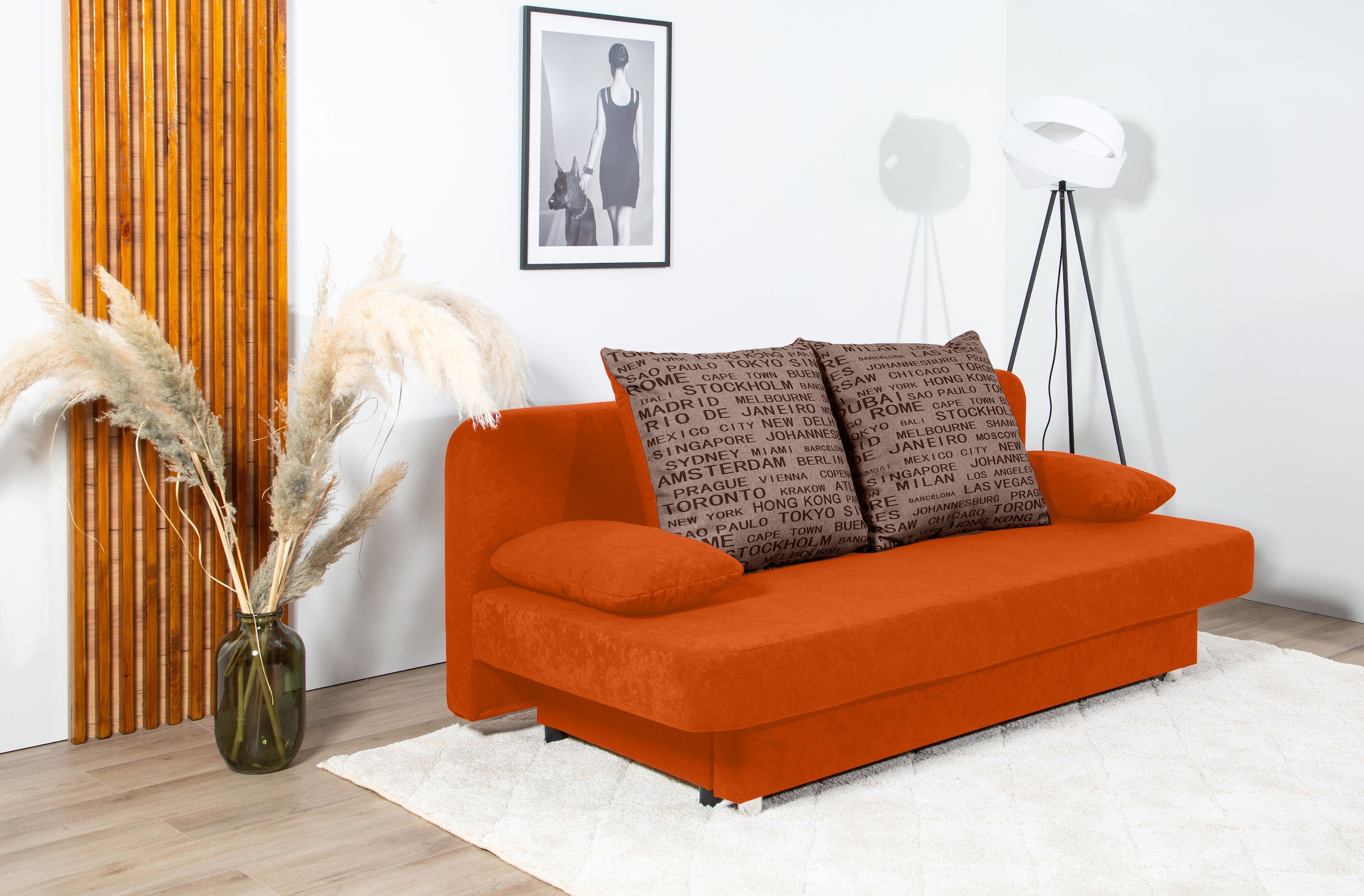 COLLECTION AB Schlafsofa »Ulla inkl. Bettfunktion und Bettkasten«, Schlafsofa,Bettfunktion,Bettkasten,inkl. Rückenkissen,Armlehnekissen