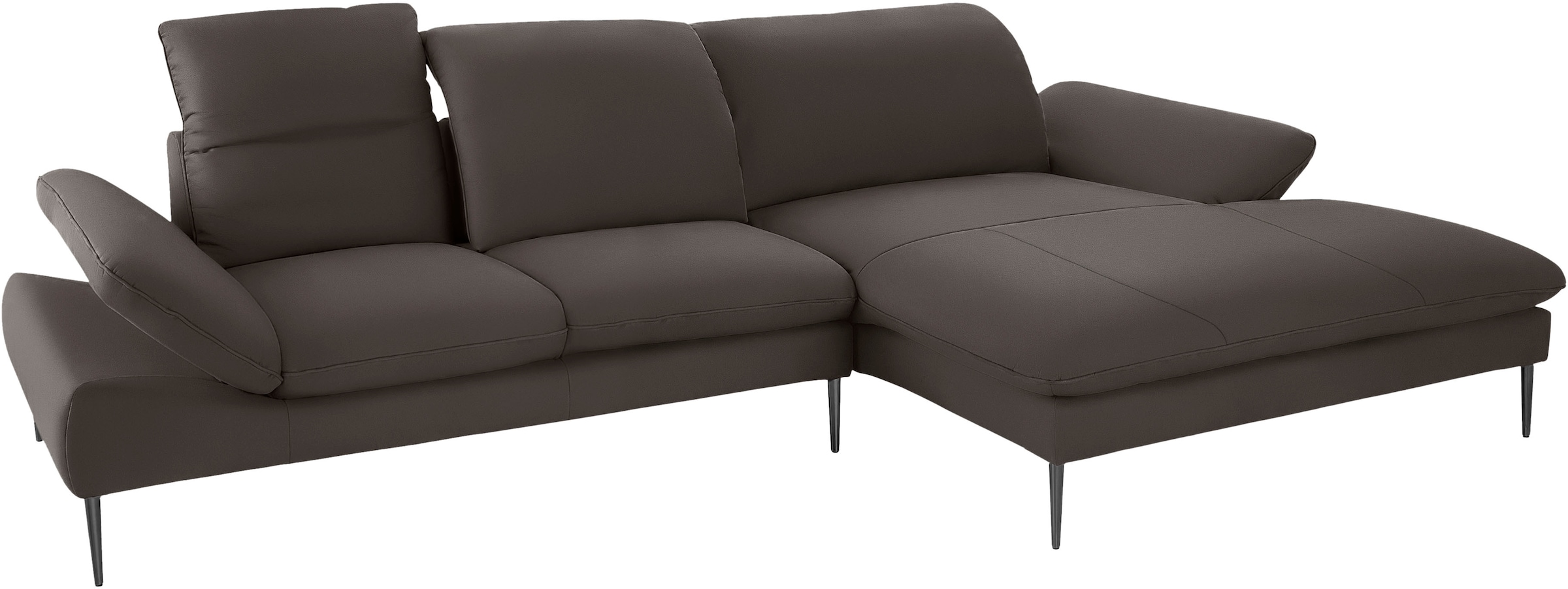 W.SCHILLIG Ecksofa »enjoy&MORE, Designsofa, bequem, zeitlos und elegant, L-Form«, Sitztiefenverstellung, Füße schwarz pulverbeschichtet, Breite 340 cm