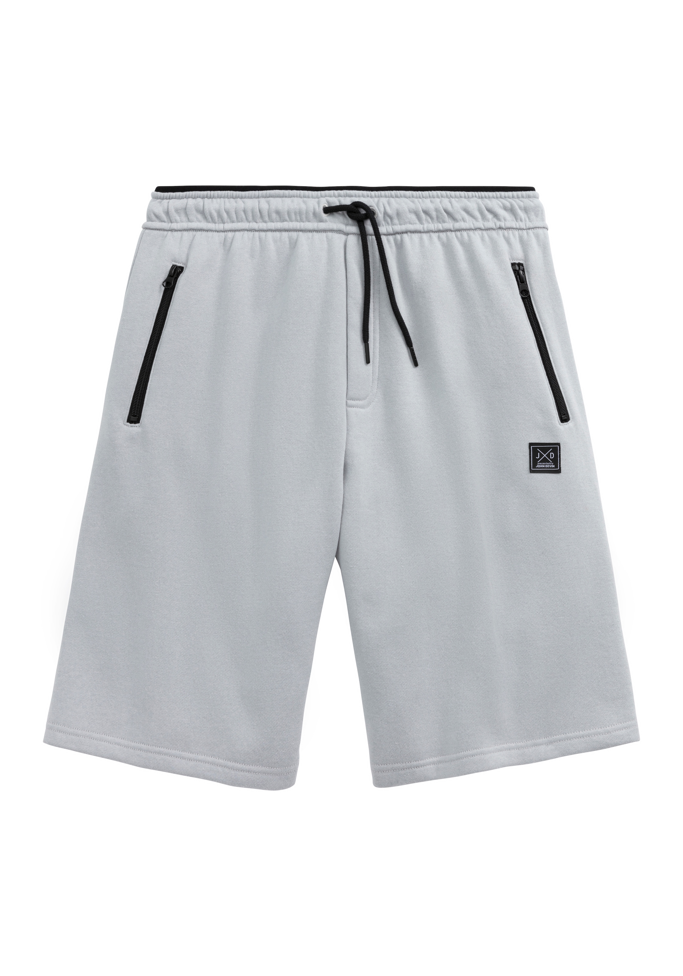 John Devin Sweatshorts, seitliche Taschen mit schwarzem Reißverschluss