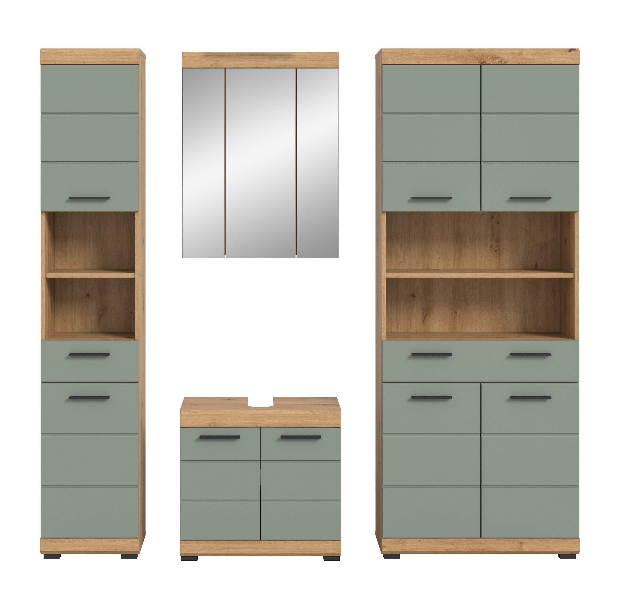 INOSIGN Badmöbel-Set »Siena, 4 teilig, bestehend aus:«, (Set), Hochschrank schmal, WBU, Spiegelschrank, Hochschrank breit