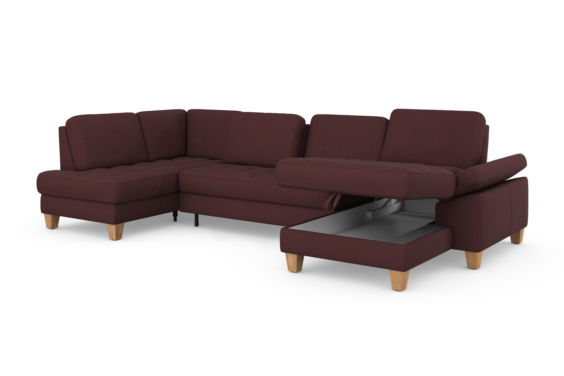 sit&more Wohnlandschaft »Westham U-Form«, wahlweise mit Bettfunktion, Bettkasten, Sitztiefenverstellung