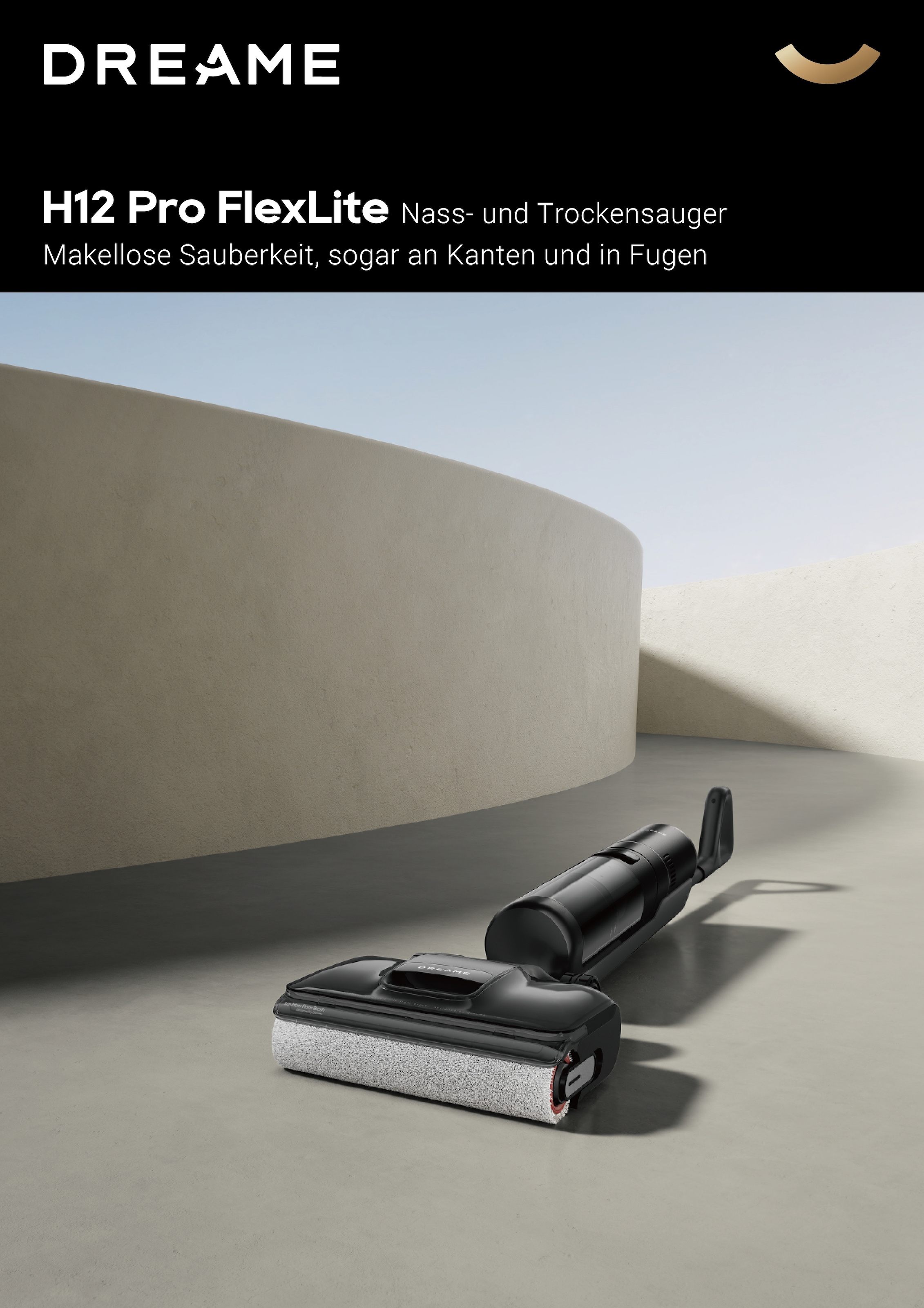 Dreame Nass-Trocken-Sauger »H12 Pro FlexLite« 400 W, 180°-Design, bis zu 300m² Reinigung, gegen Haarverhedderungen