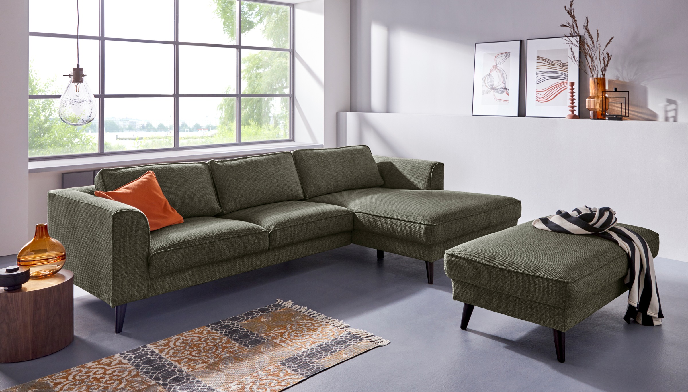 INOSIGN Ecksofa »Lumber Jack, elegant und bequem, Breite 280, hoher Fuß, L-Form«, in moderner Optik