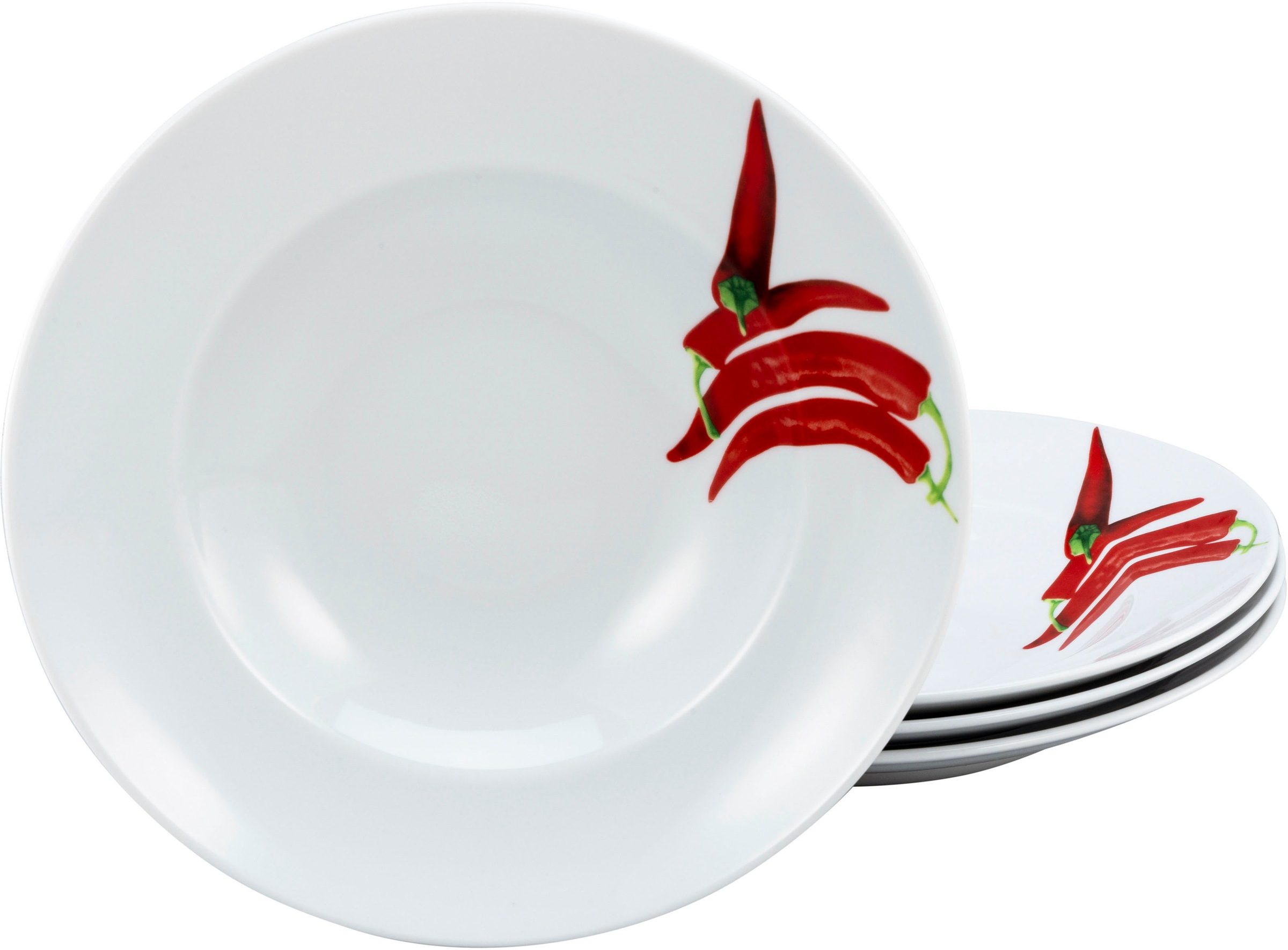 CreaTable Pastateller »Essteller Kräuter«, (Set, 4 St.), Teller Set für 4 P günstig online kaufen
