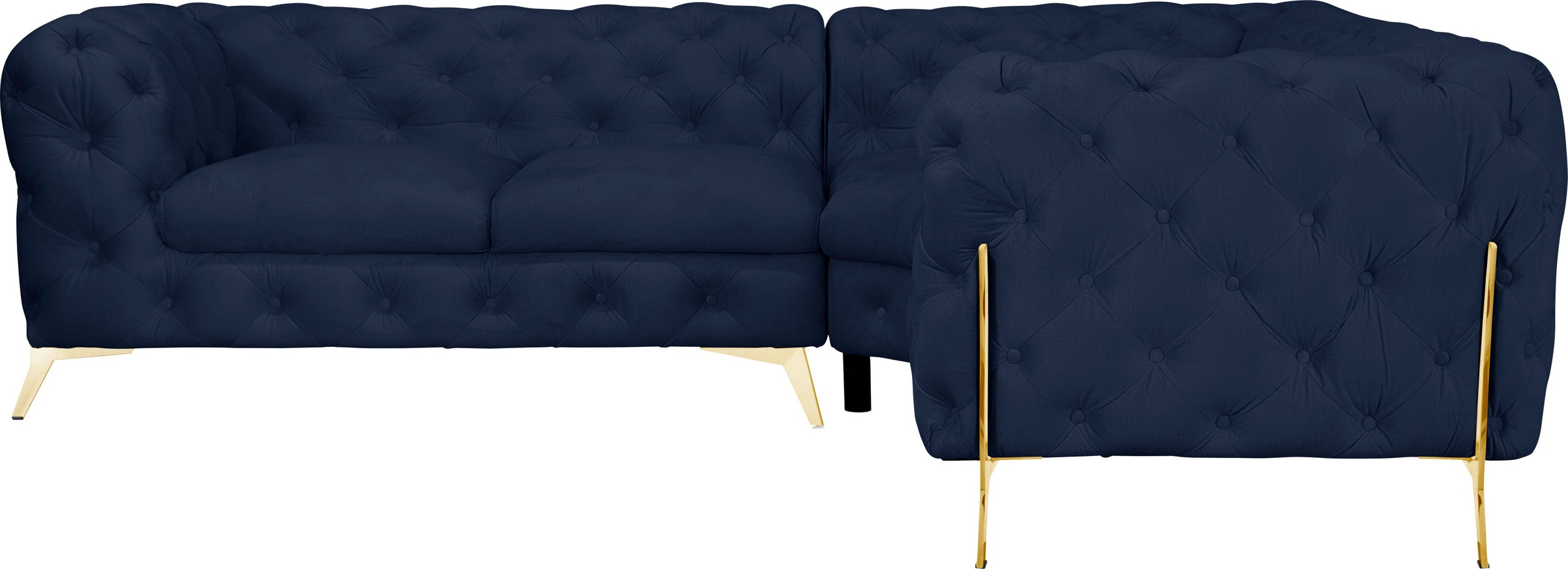Leonique Chesterfield-Sofa »Amaury L-Form«, Chesterfield-Optik, Breite/Tief günstig online kaufen